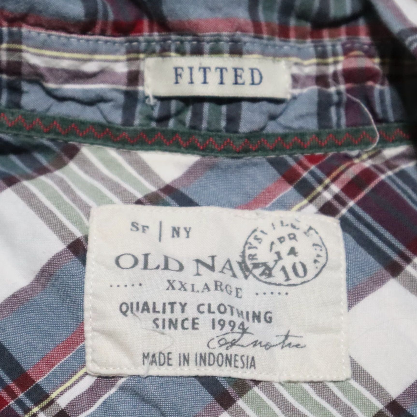 Old Navy Old Navy Shirt Men's 2XL Plaid Long Sleeve Button-Up Multicolor Cotton Blend 2000s 2XL Mens Shirt Size US XXL / EU 58 / 5 - 3 Thumbnail