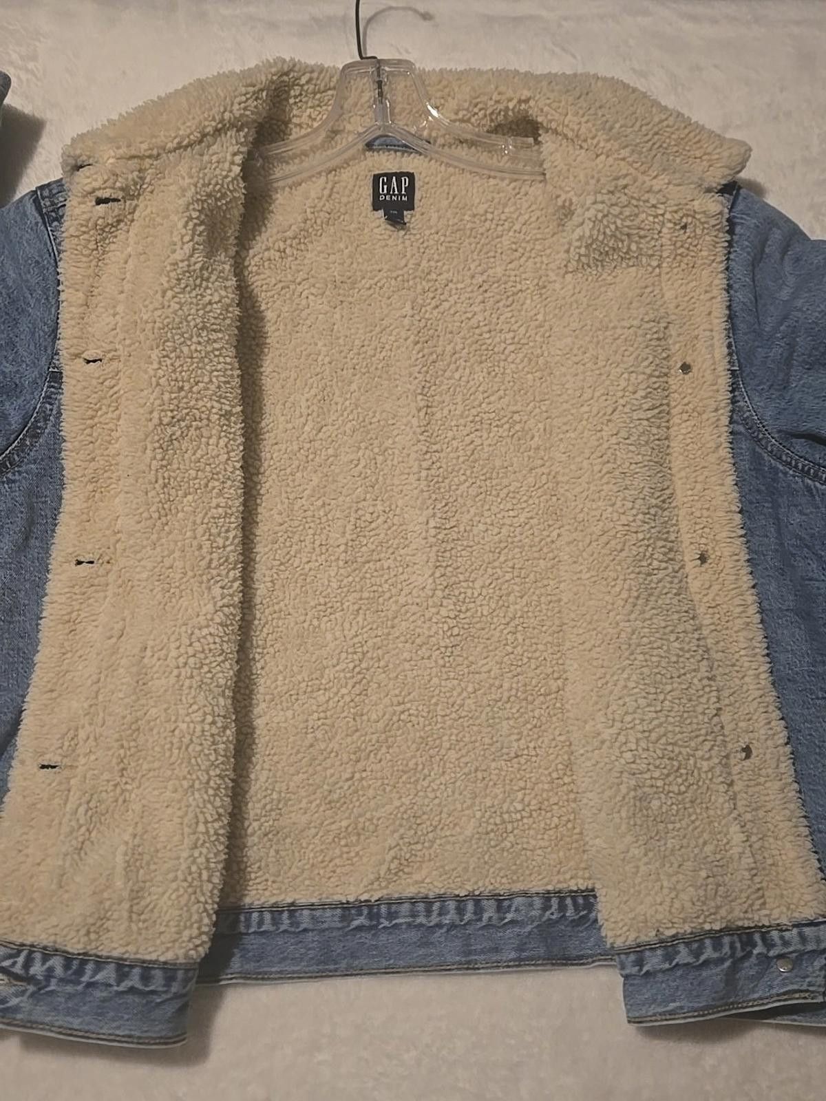 Gap GAP Denim Trucker Jacket Unisex XXL Sherpa Lined Coat Size XXL / US 16-18 / IT 52-54 - 5 Thumbnail