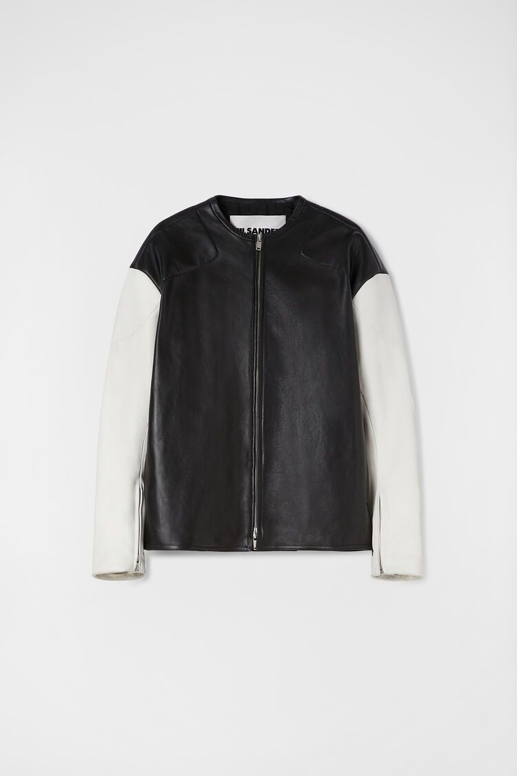 Jil Sander o1mt1gz0625 Leather Biker Jacket in Black Size US S / EU 44-46 / 1 - 1 Thumbnail