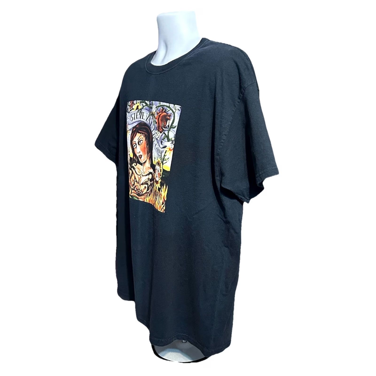 Vintage VINTAGE Steve Vai Fire Garden Cover Shirt Men XL Black Short Sleeve Double Sided Size US XL / EU 56 / 4 - 3 Thumbnail
