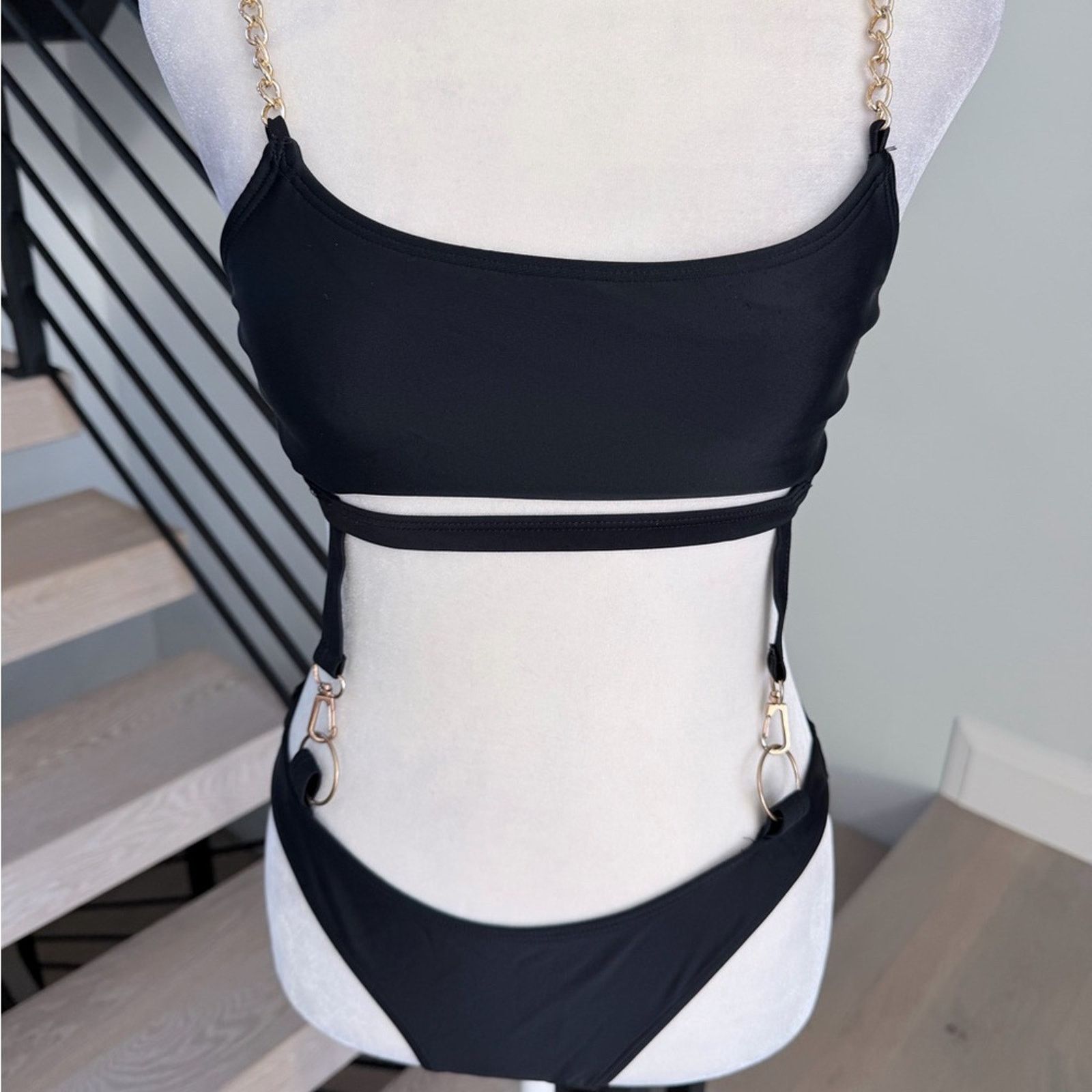 Other Black Bikini Swimmer One piece Swimsuit Bathing Suit size S Size ONE SIZE - 5 Thumbnail