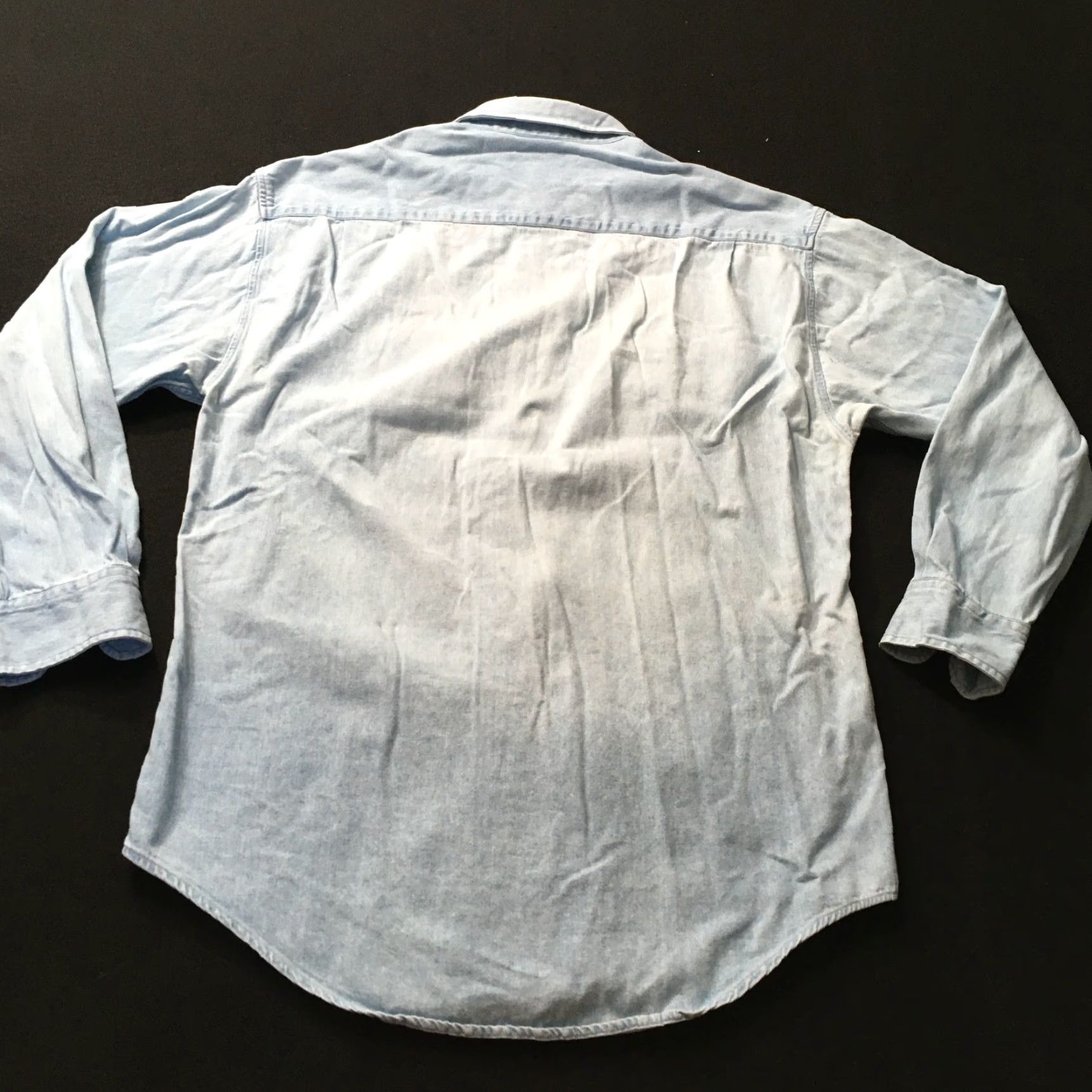 Denime VINTAGE Snowshoe Thompson Men’s LARGE Blue Denim Shirt Long Sleeve Embroidered Shirt Size US L / EU 52-54 / 3 - 8 Thumbnail