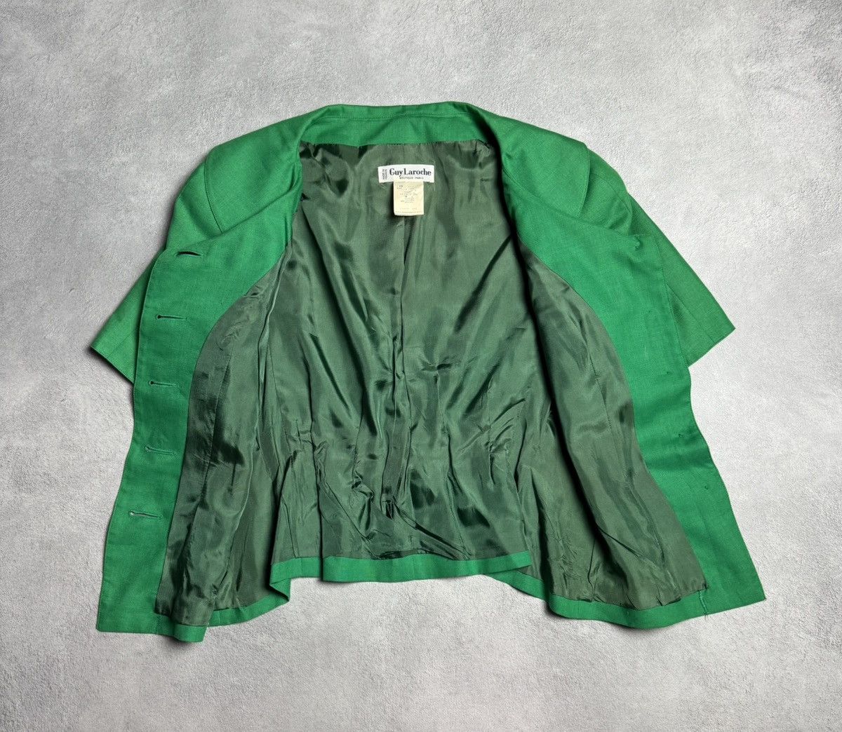 Designer Guy Laroche 1980s Vintage Linen Sleeveless Blazer Size M / US 6-8 / IT 42-44 - 6 Thumbnail