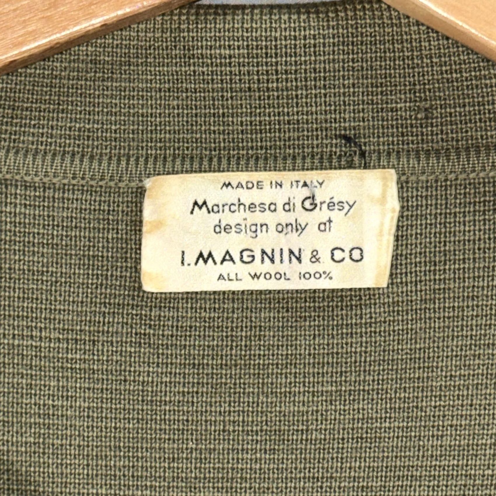 I. Magnin VINTAGE I. Magnin & Co Cardigan Sweater Womens M Green 3/4 Sleeve Italy Buttons Raglan Knit Wool Classic Size M / US 6-8 / IT 42-44 - 6 Thumbnail