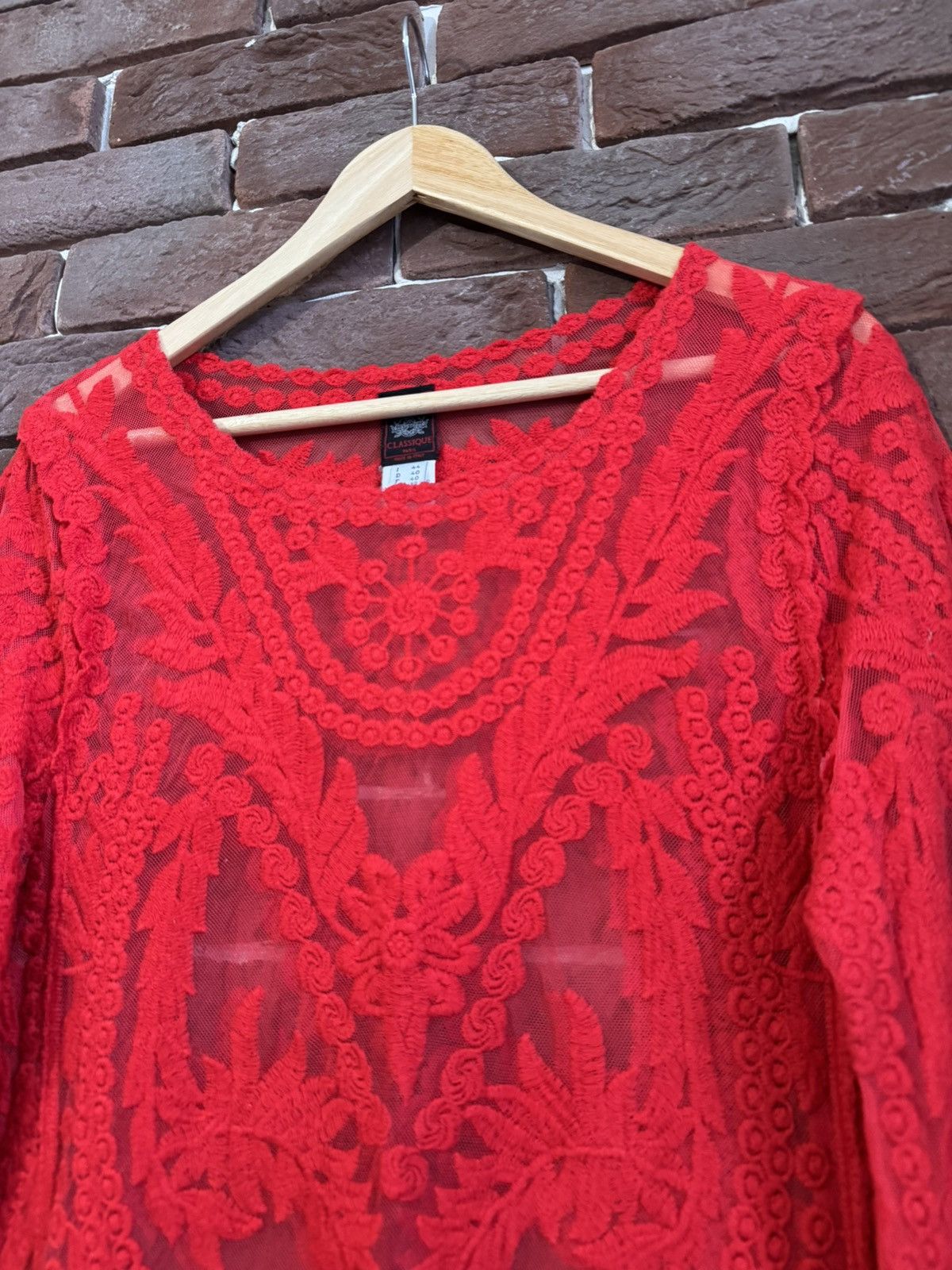 Jean Paul Gaultier Vintage 90s Jean Paul Gaultier Floral Lace Mesh LS TOP JP 44 Size M / US 6-8 / IT 42-44 - 4 Thumbnail