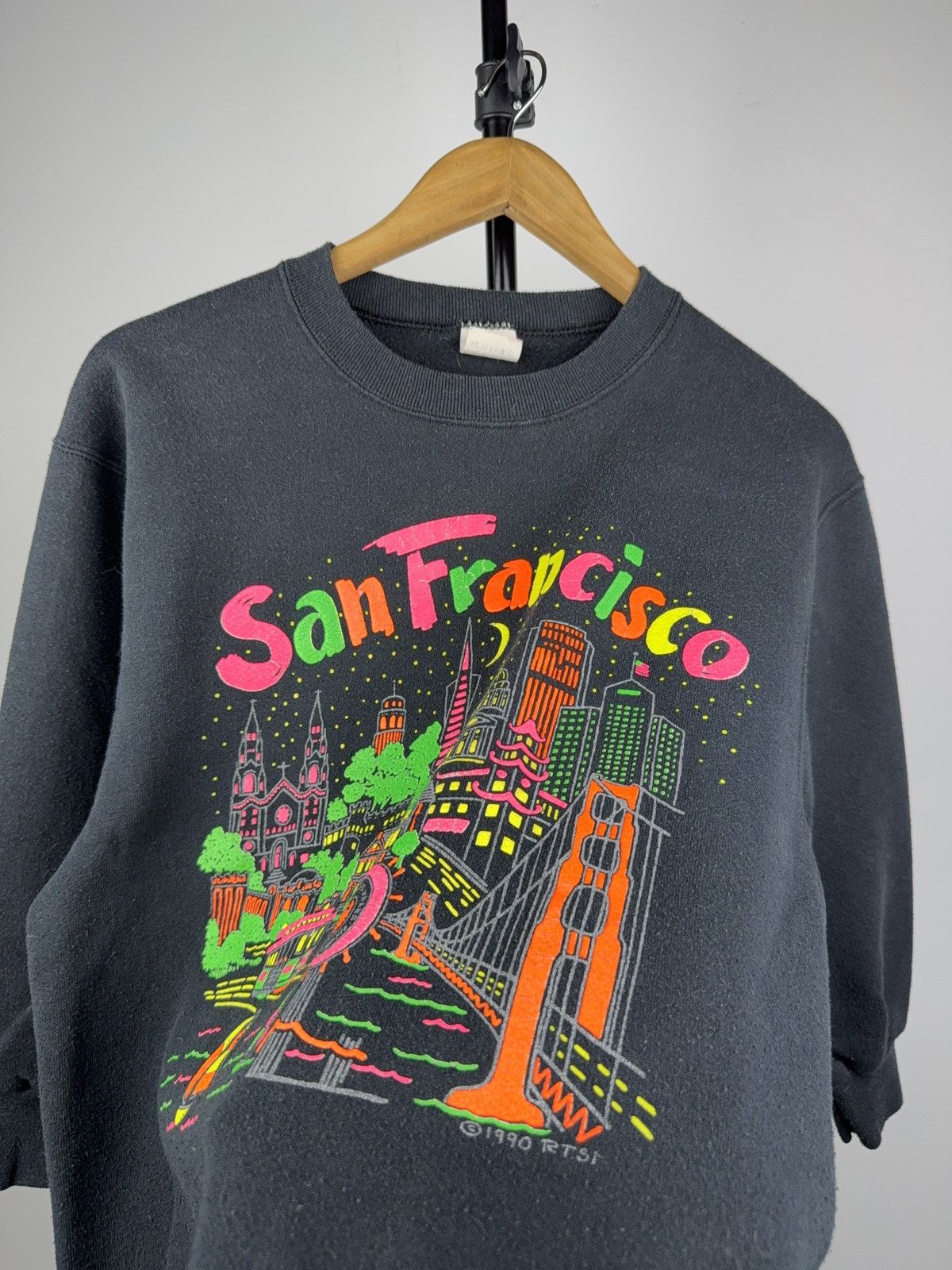 Vintage Vintage 1990 San Francisco Neon City Sweatshirt USA Made Size M / US 6-8 / IT 42-44 - 4 Thumbnail