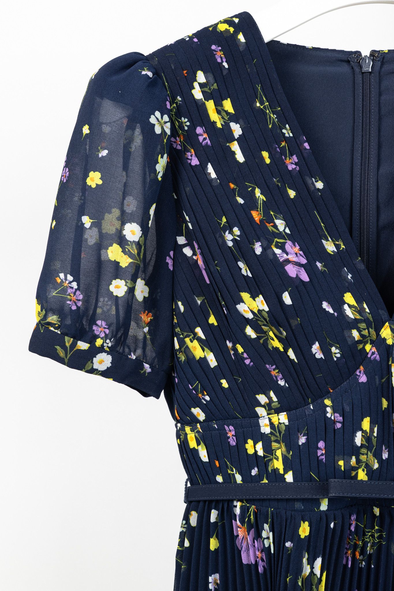 Self-Portrait Self-Portrait SS/24 Navy Floral Chiffon Mini Dress Size S / US 4 / IT 40 - 5 Thumbnail