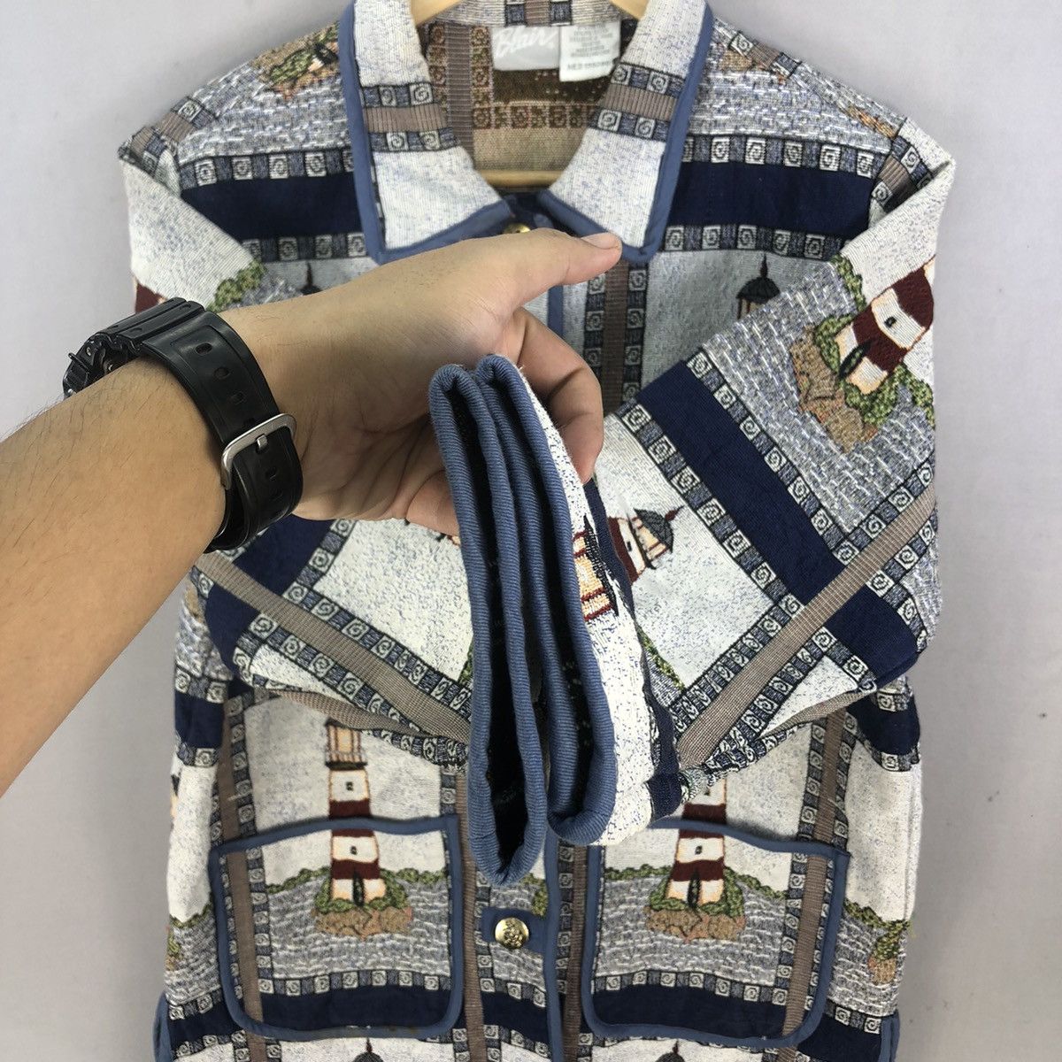 Blair Vintage 2000s Blair Light House Motif Button Up Twill Jacket Size M / US 6-8 / IT 42-44 - 8 Thumbnail