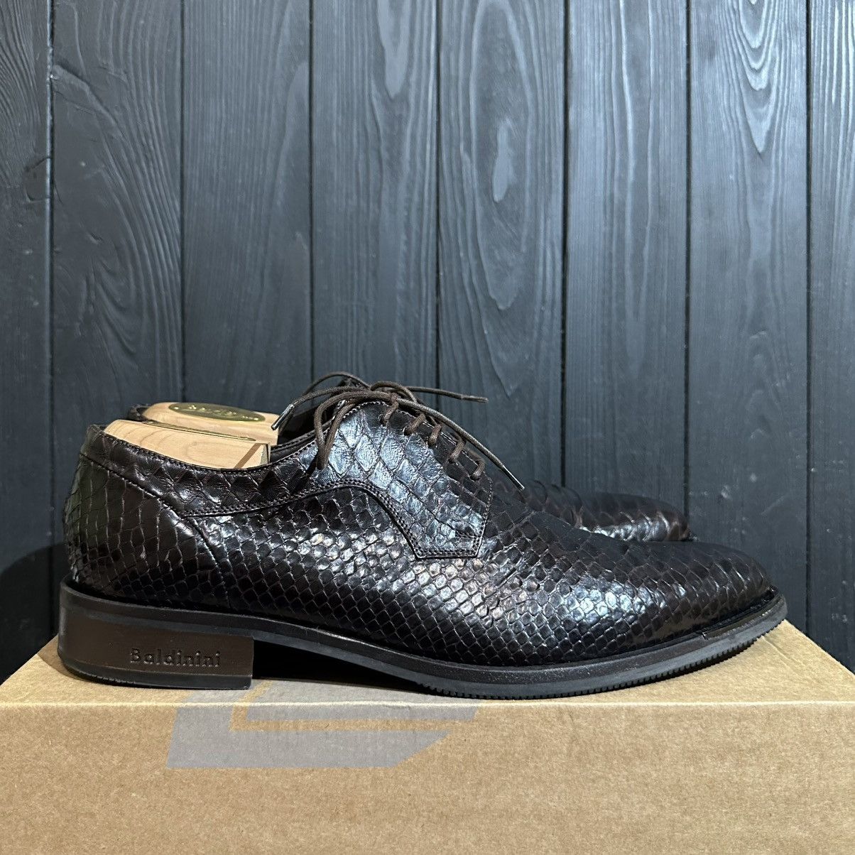 BALDININI 🇮🇹- Men’s Brown Oxford Python Leather Size 40
