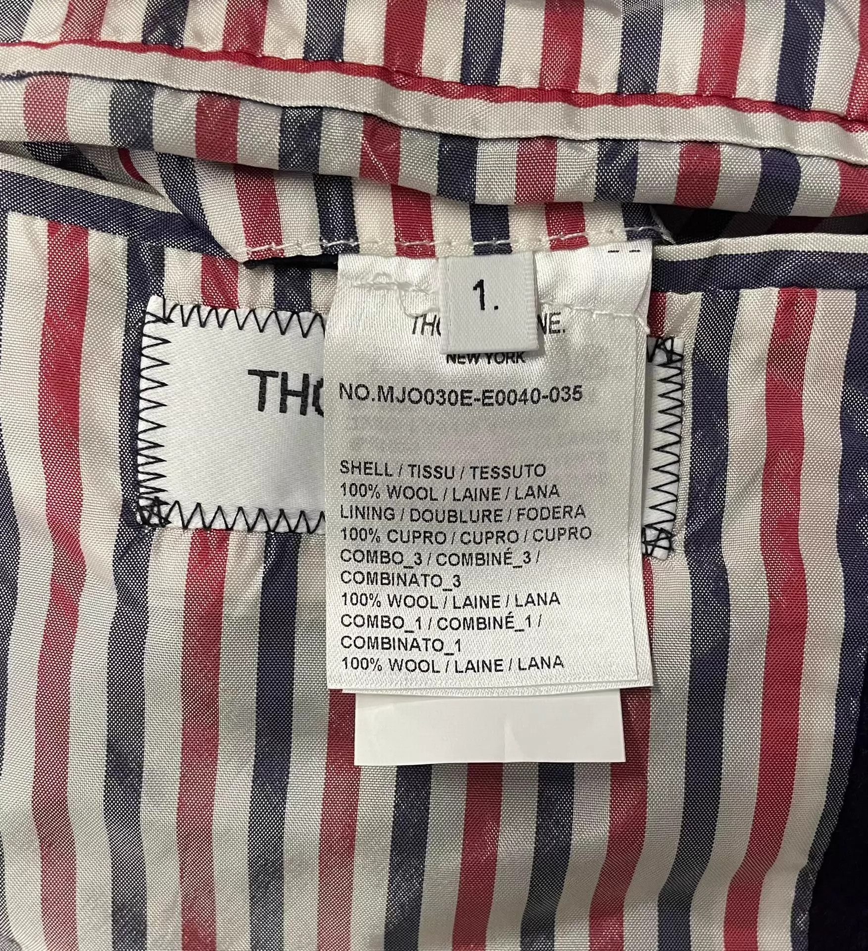 Thom Browne Multi-Color Zip-Up er Jacket with Striped Sleeves Size US S / EU 44-46 / 1 - 6 Thumbnail