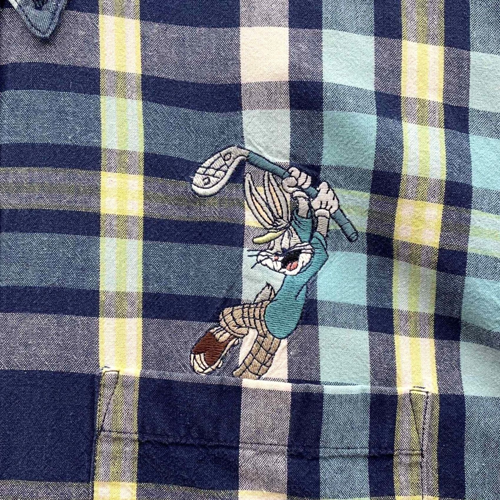 Vintage VINTAGE Warner Bros Shirt Mens Medium Blue Bugs Bunny Tasmanian Devil Golf Size US M / EU 48-50 / 2 - 4 Thumbnail