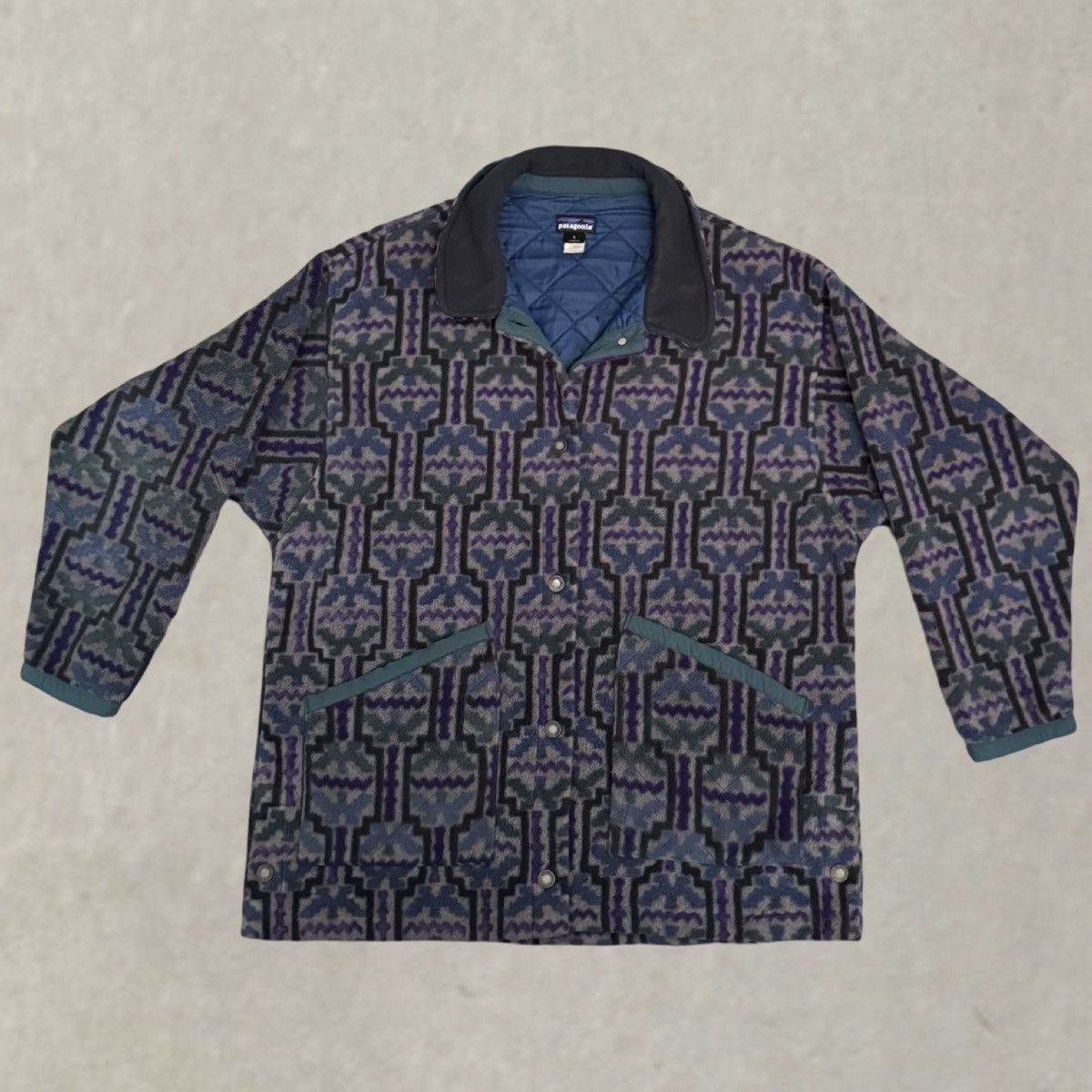 Patagonia Patagonia Tehuelche Fleece Barn Coat 90s Geometric Size US L / EU 52-54 / 3 - 2 Thumbnail