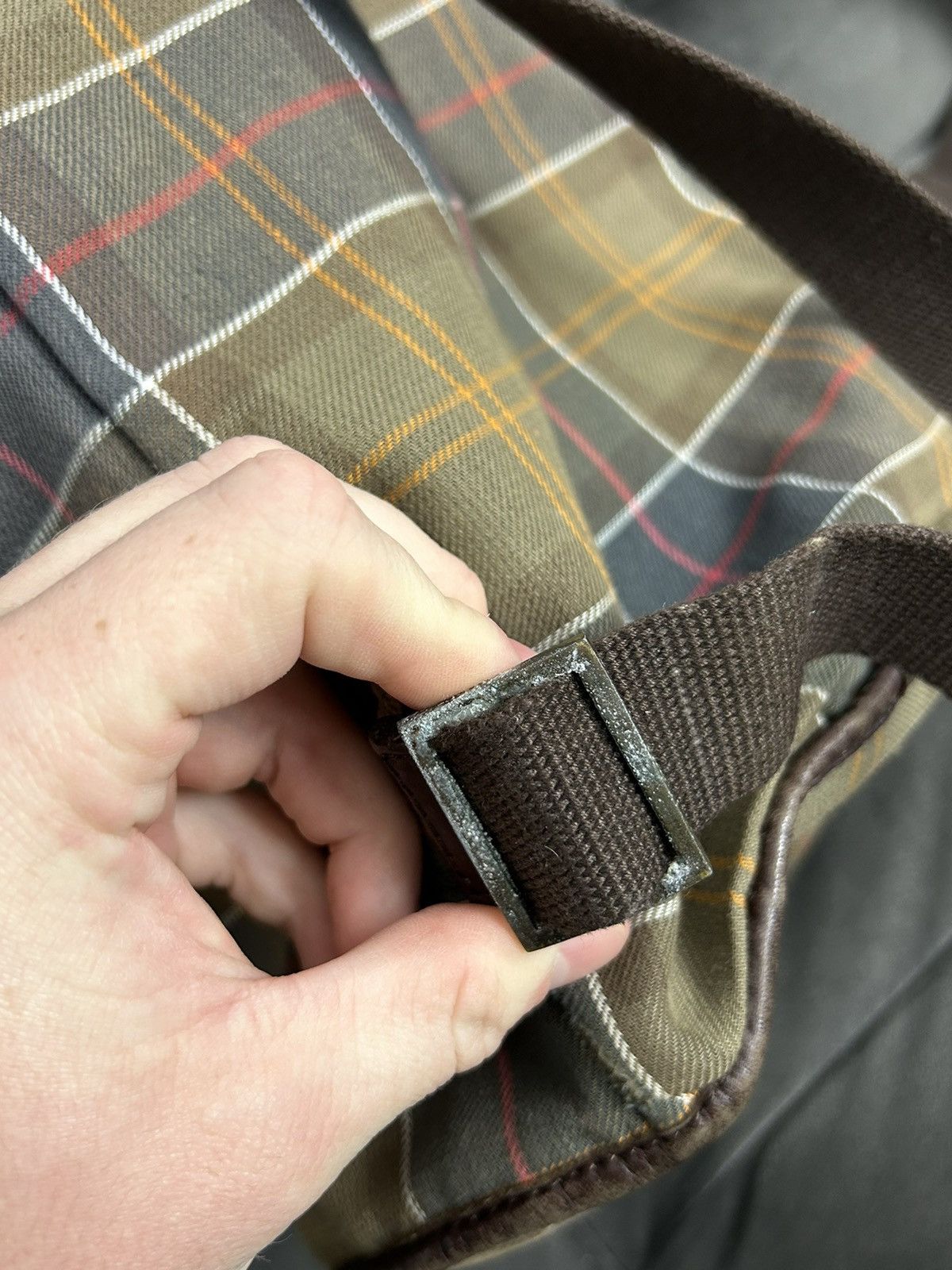 Barbour Barbour Tartan Canvas Leather Trim Backpack Vintage Size ONE SIZE - 6 Thumbnail