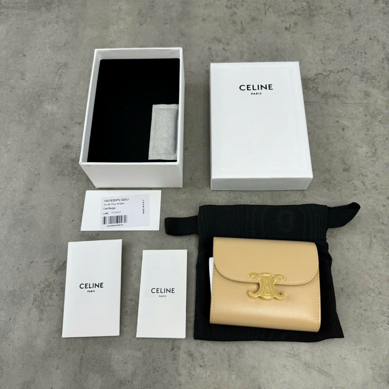 Celine CELINE Small Wallet Triomphe In Shiny Calfskin BEIGE Size ONE SIZE - 2 Thumbnail