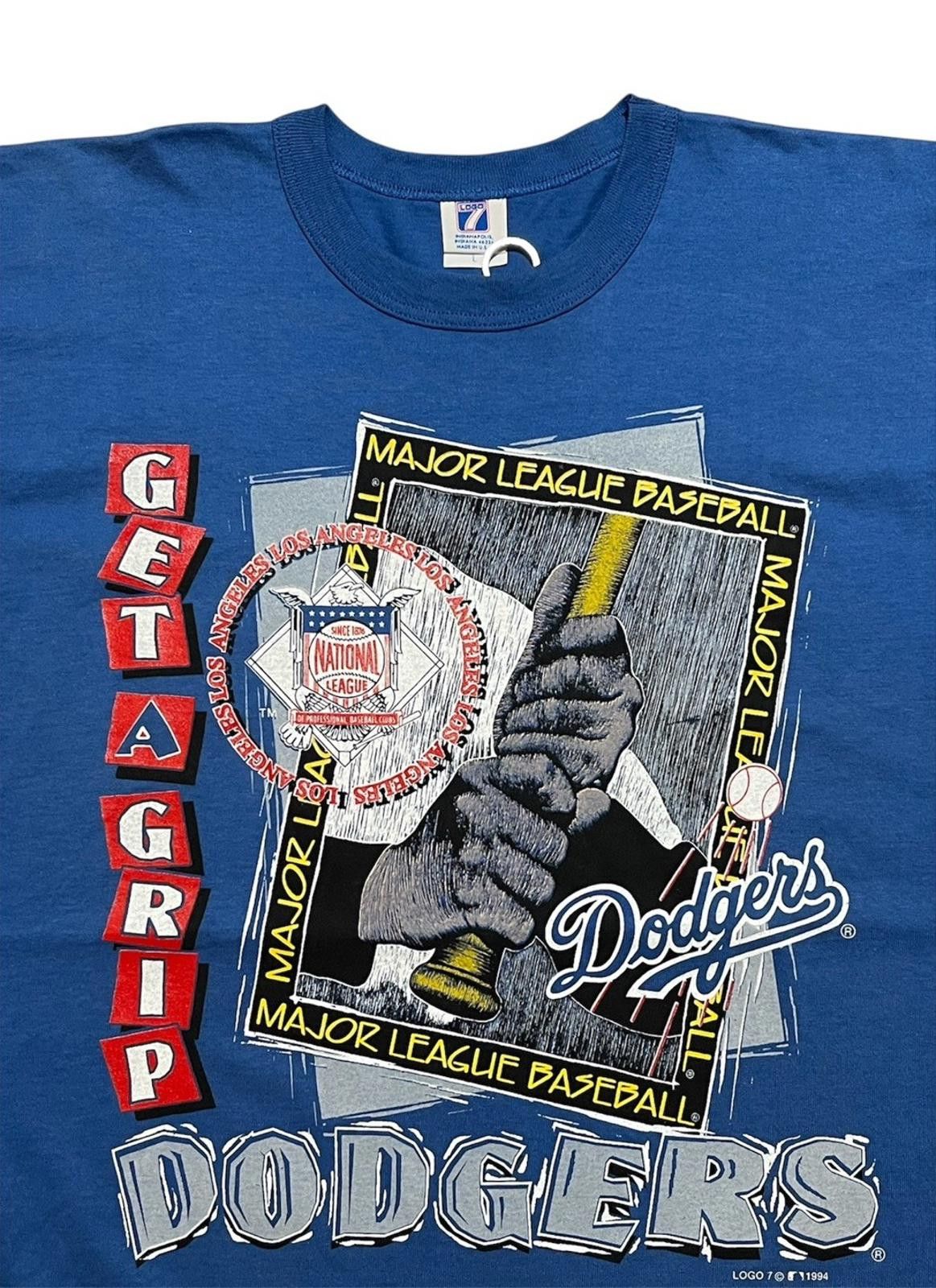 Logo 7 VTG Logo 7 1994 Dodgers MLB Get a Grip T-Shirt USA Large Size US L / EU 52-54 / 3 - 5 Thumbnail