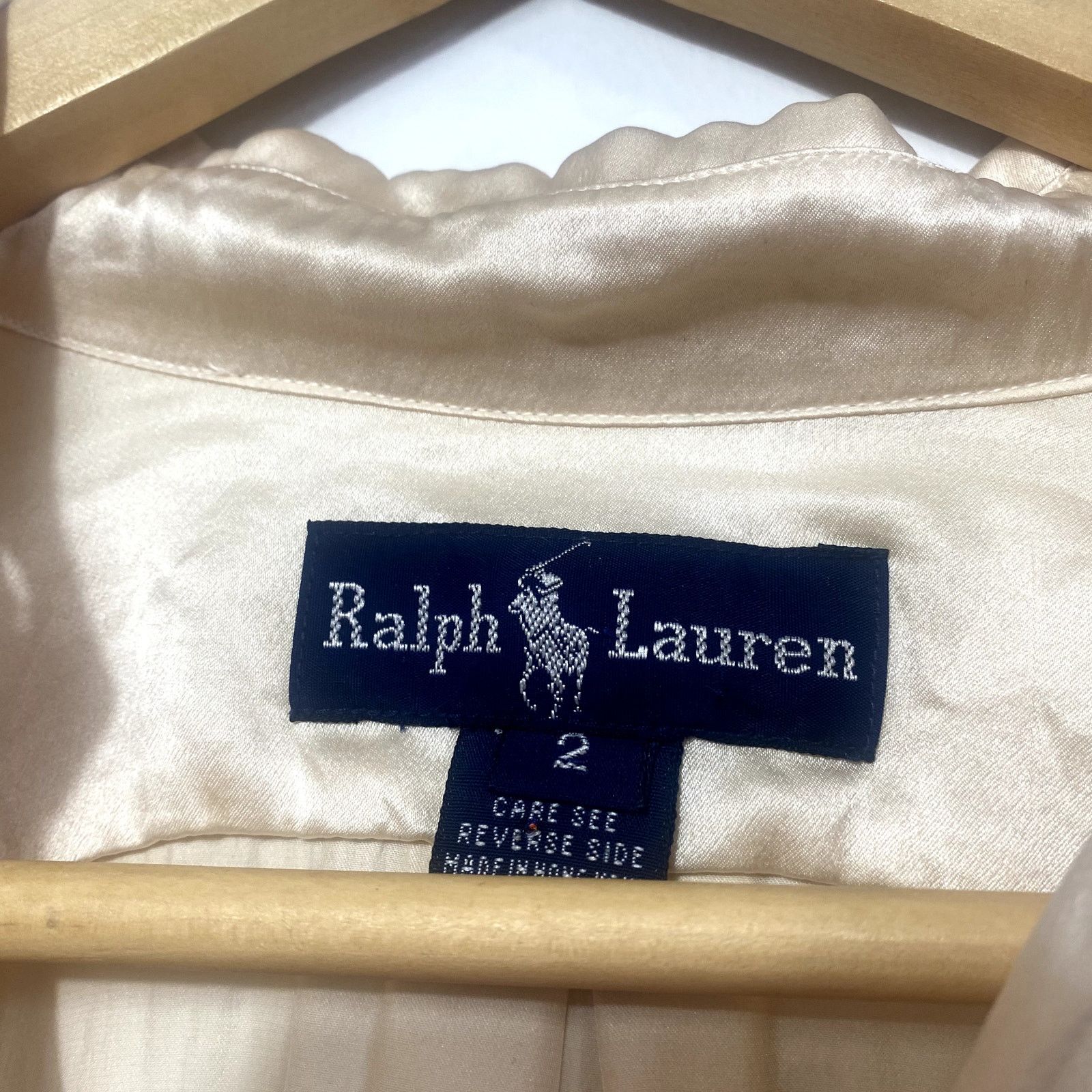 Polo Ralph Lauren Vintage Polo Ralph Lauren 100% Silk Button Up Shirt Ivory Size XS / US 0-2 / IT 36-38 - 3 Thumbnail