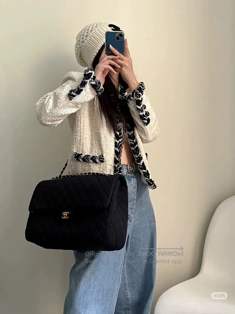 Chanel Chanel 20B white black rolled-edge zipper braided jacket Size XS / US 0-2 / IT 36-38 - 2 Thumbnail