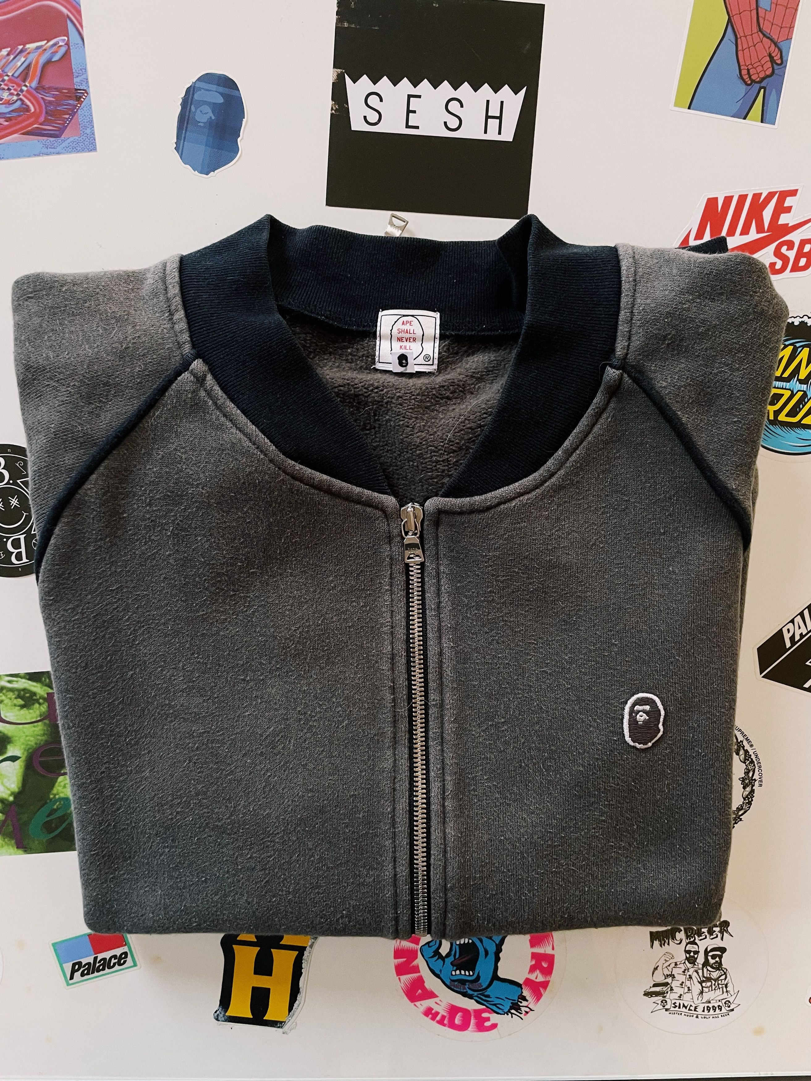 Bape × Nigo × Vintage Vintage Y2K Bape A Bathing Ape Head One Point Cotton Bomber Size US M / EU 48-50 / 2 - 10 Thumbnail