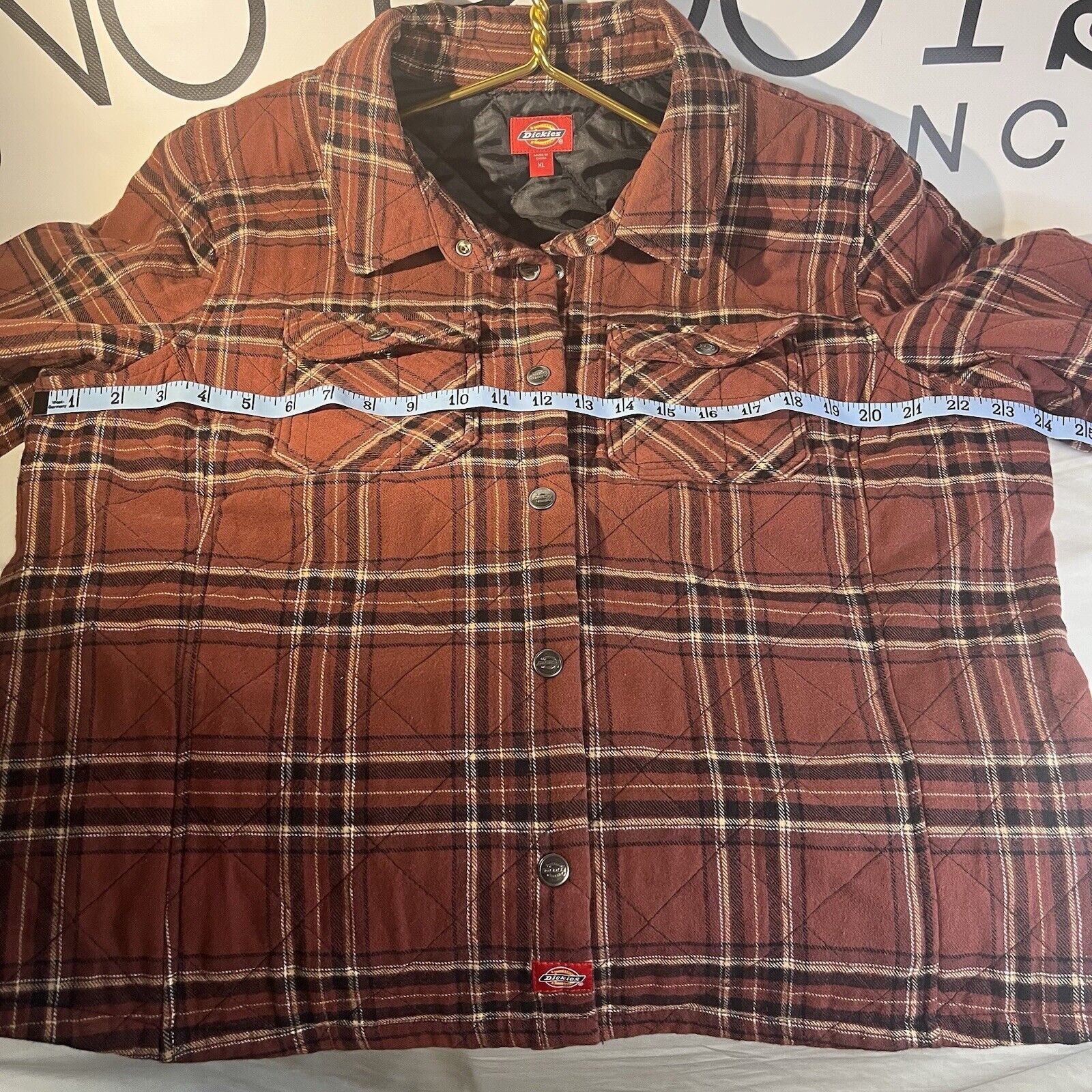 Dickies Dickies Rust Red Plaid Quilted Lined Shirt Jacket Womens XL Size XL / US 12-14 / IT 48-50 - 6 Thumbnail