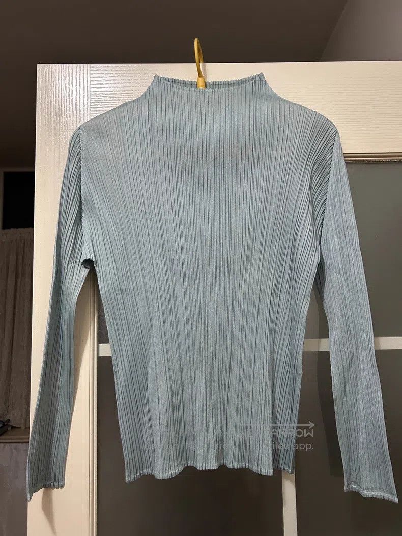 Issey Miyake Issey Miyake Blue Long-Sleeve Top Size L / US 10 / IT 46 - 1 Thumbnail