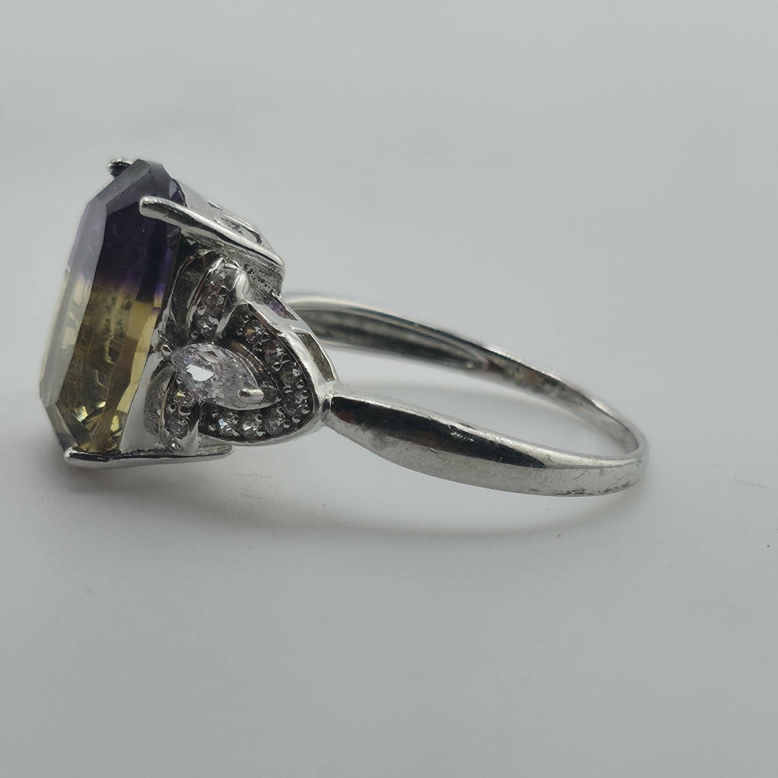 Other Sterling Silver Ametrine Ring 9.25 Cushion Purple Yellow Size ONE SIZE - 5 Thumbnail