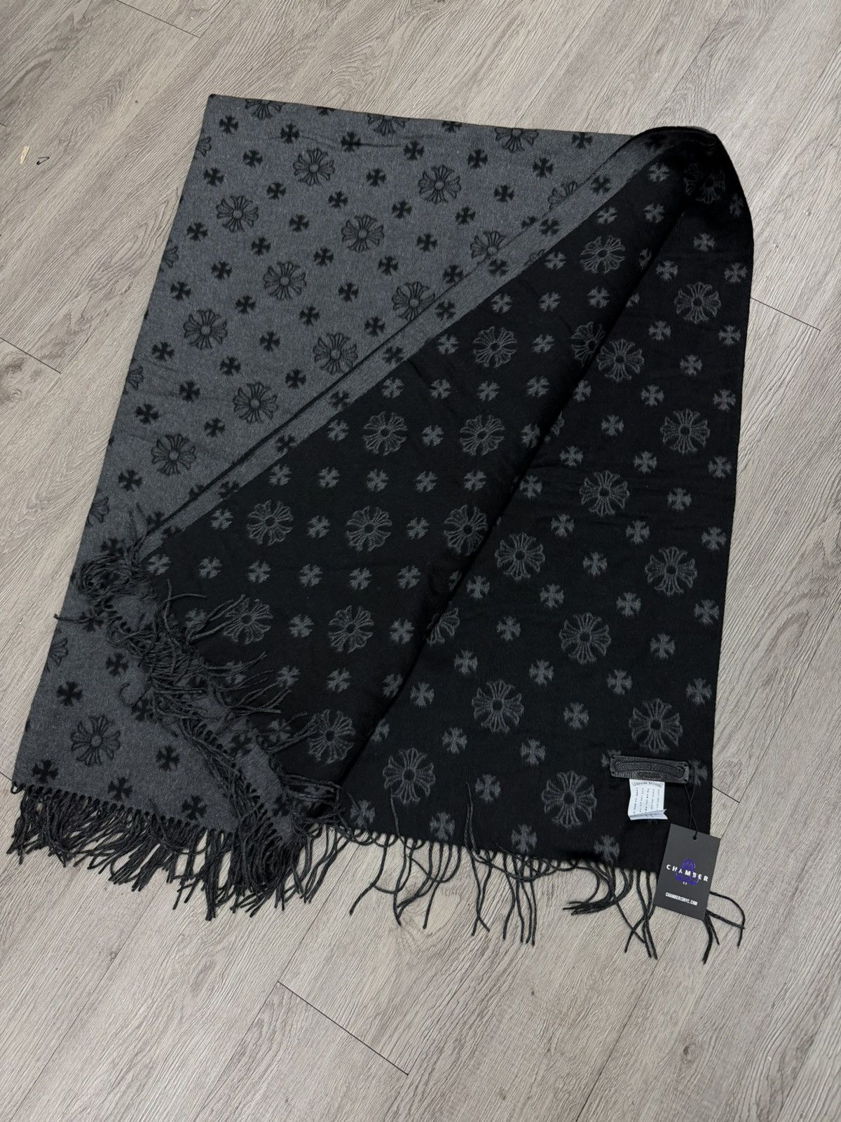 Chrome Hearts Chrome Hearts Grey Cashmere Patch Logo Throw Blanket Size ONE SIZE - 6 Thumbnail