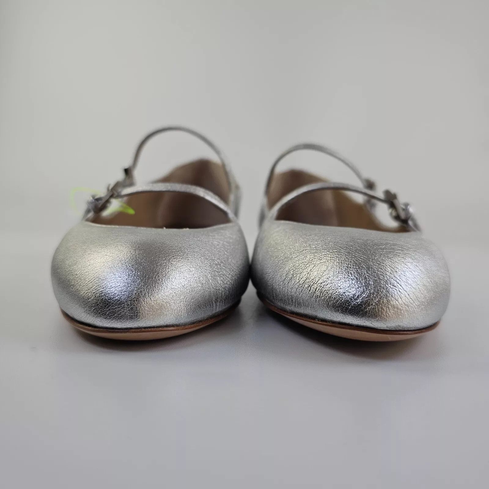 Max Mara Max Mara Silver Nappa Leather Ballet Flats New FW24 Size US 11 / IT 41 - 4 Thumbnail