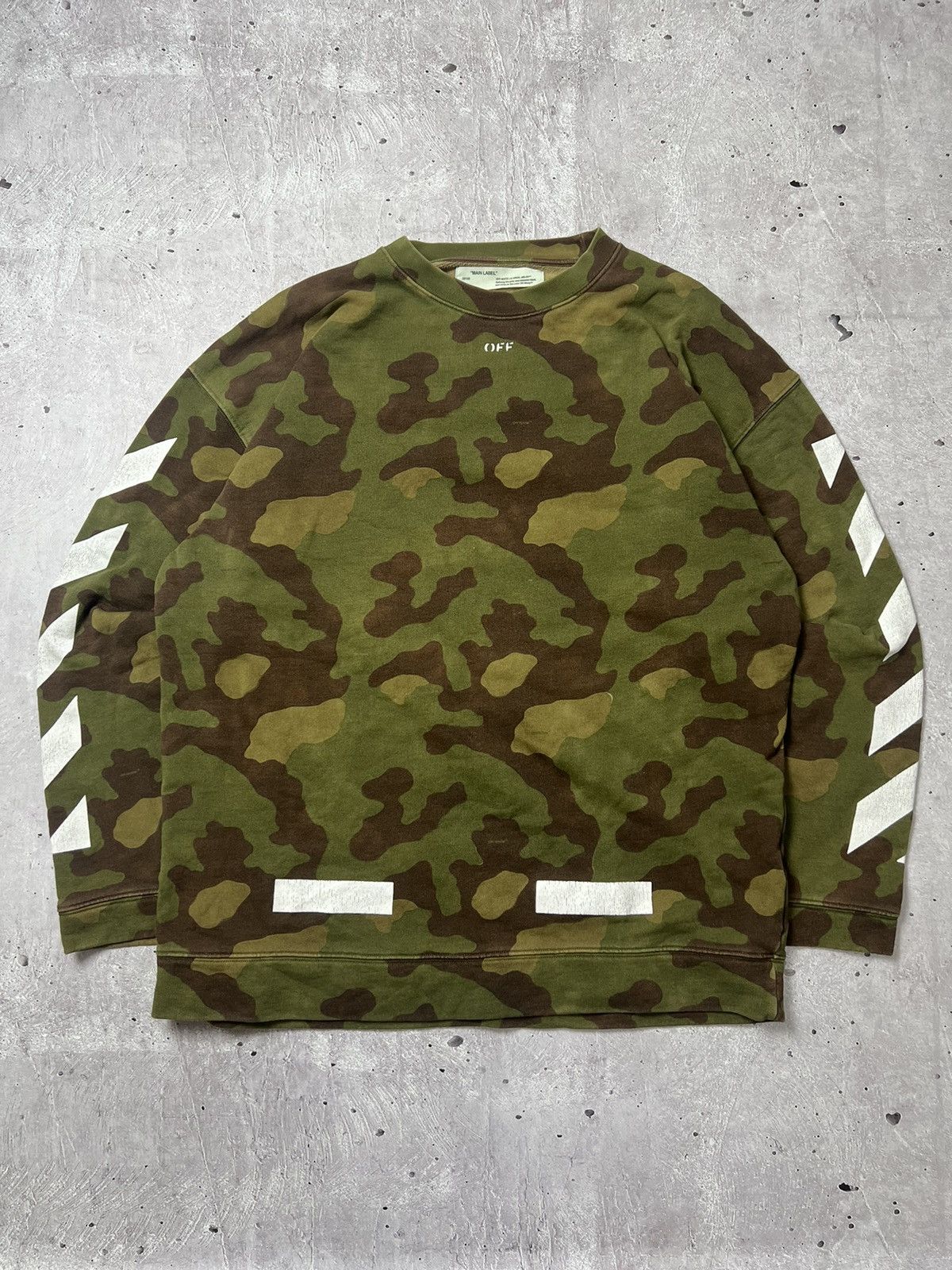 Off-White Off White Camo Sweatshirt Oversized Crewneck Size US M / EU 48-50 / 2 - 3 Thumbnail