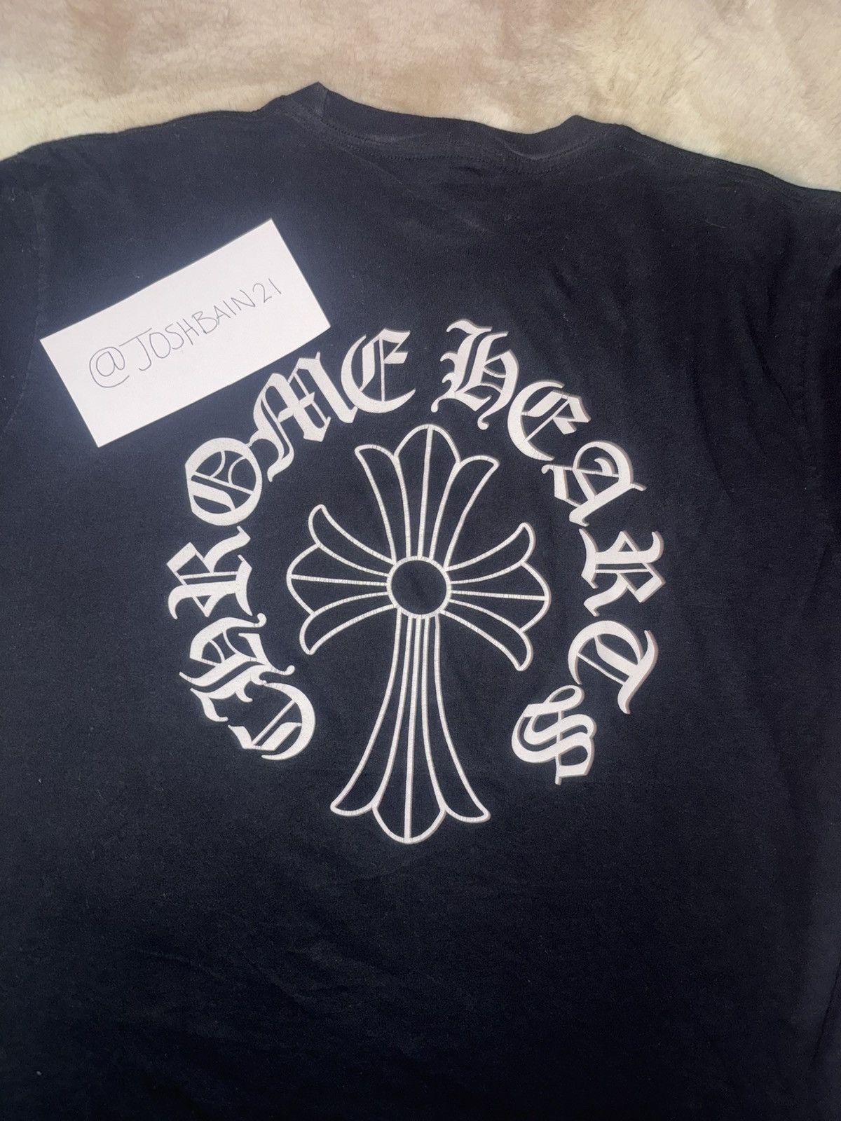 Chrome Hearts Chrome hearts neck logo/big cross tshirt Size US L / EU 52-54 / 3 - 5 Thumbnail