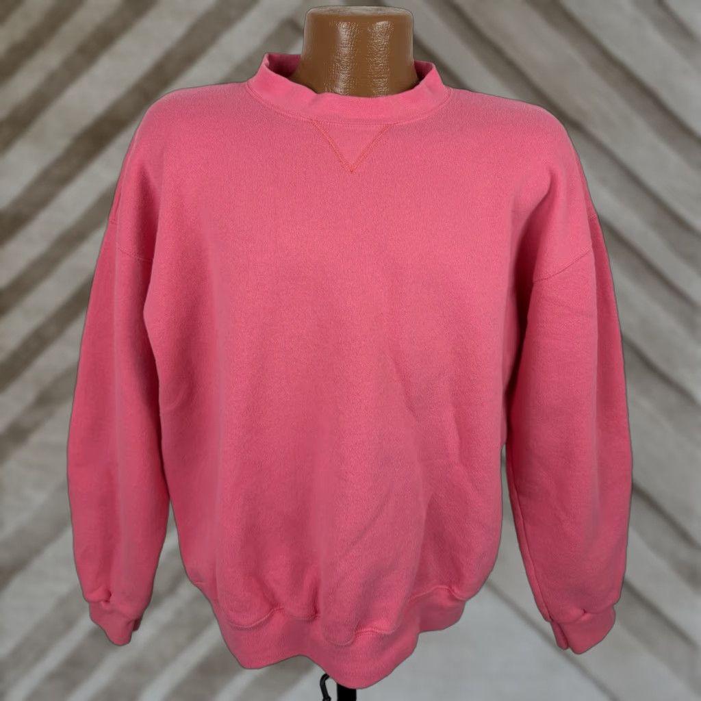 VINTAGE Pro Spirit Sweatshirt Unisex XL Pink 90s Crew Neck Long Sleeve Pullover Cotton Blend Knit