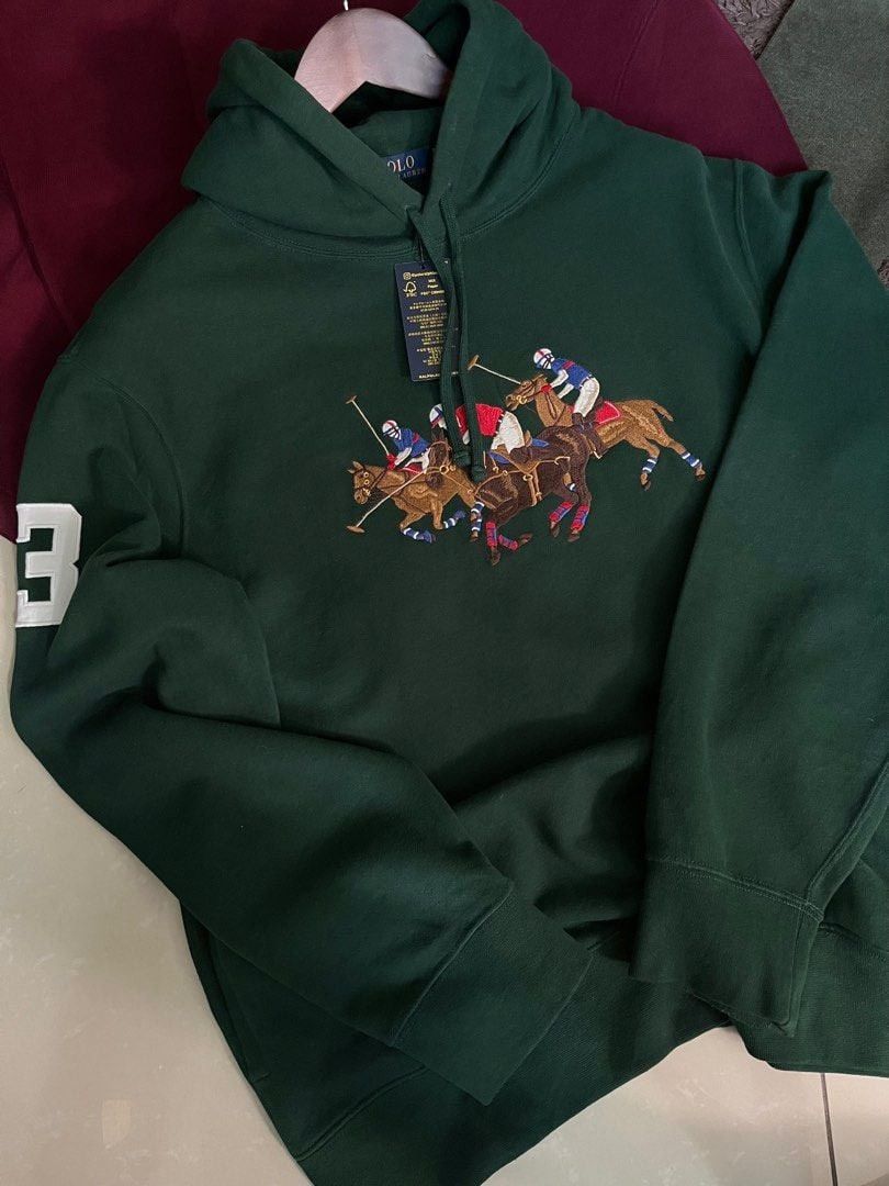 Polo Ralph Lauren Polo Ralph Lauren Triple Pony Hoodie Sweatshirt Size US L / EU 52-54 / 3 - 2 Thumbnail