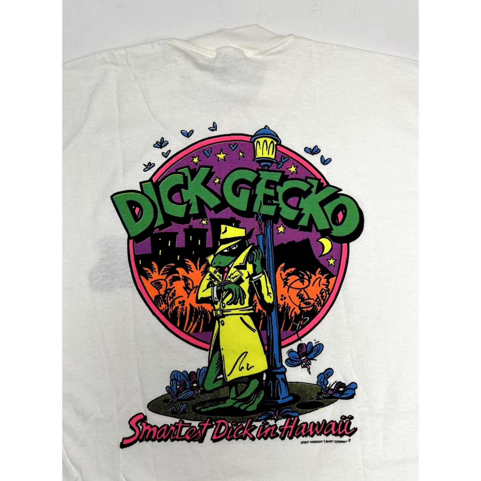 Vintage VINTAGE Dick Gecko Smartest Dick In Hawaii Dick Tracy Parody Funny Tee XL Men's 90s Size US XL / EU 56 / 4 - 3 Thumbnail