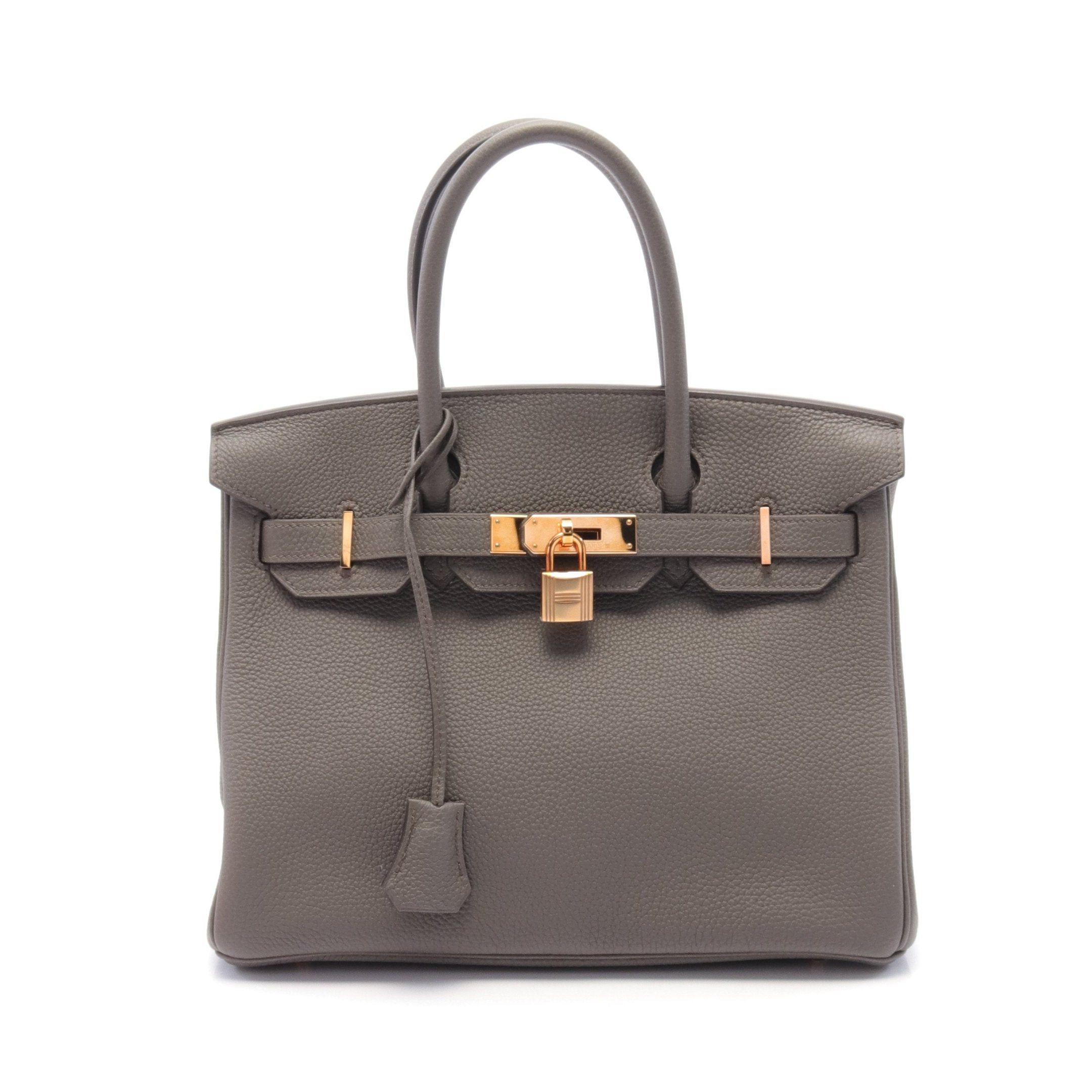 Hermes Hermes Birkin 30 Ethane Handbag Togo Gray Gold Hardware Z Stamp Size ONE SIZE - 1 Thumbnail