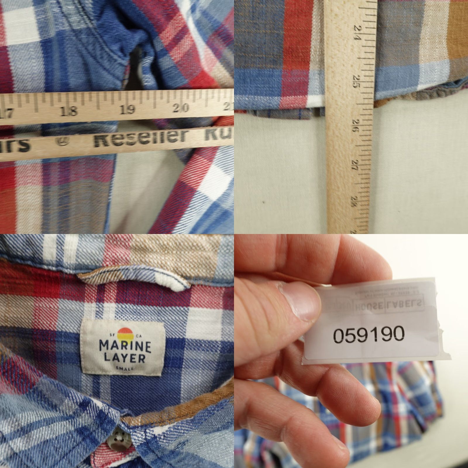 Marine Layer Marine Layer Flannel Shirt Mens Small Blue Red Plaid Long Sleeve Button-Up Work Outdoor Size US L / EU 52-54 / 3 - 8 Thumbnail