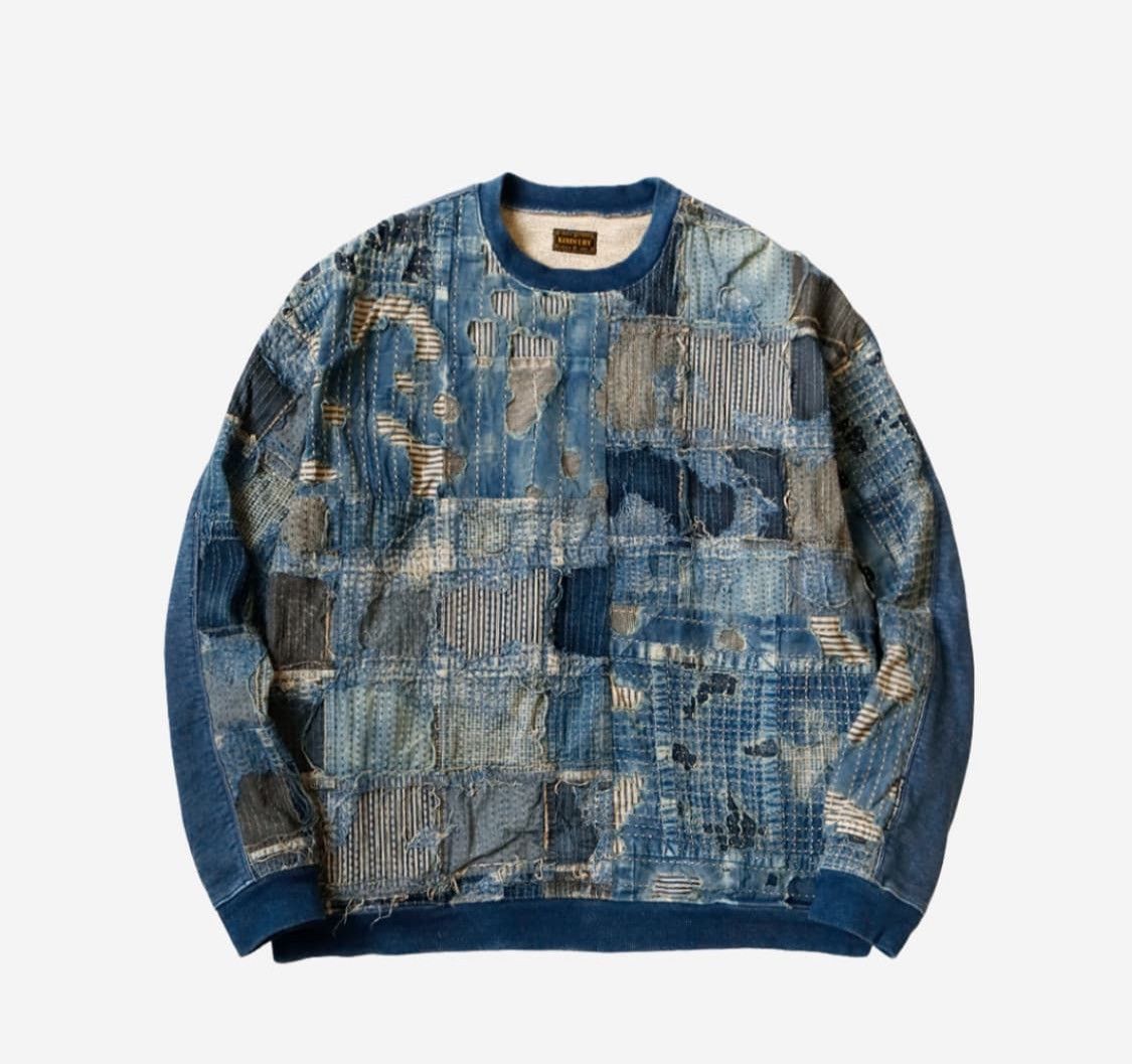 Kapital Kapital Boro Indigo Two Tone Sweatshirt Size US L / EU 52-54 / 3 - 1 Thumbnail