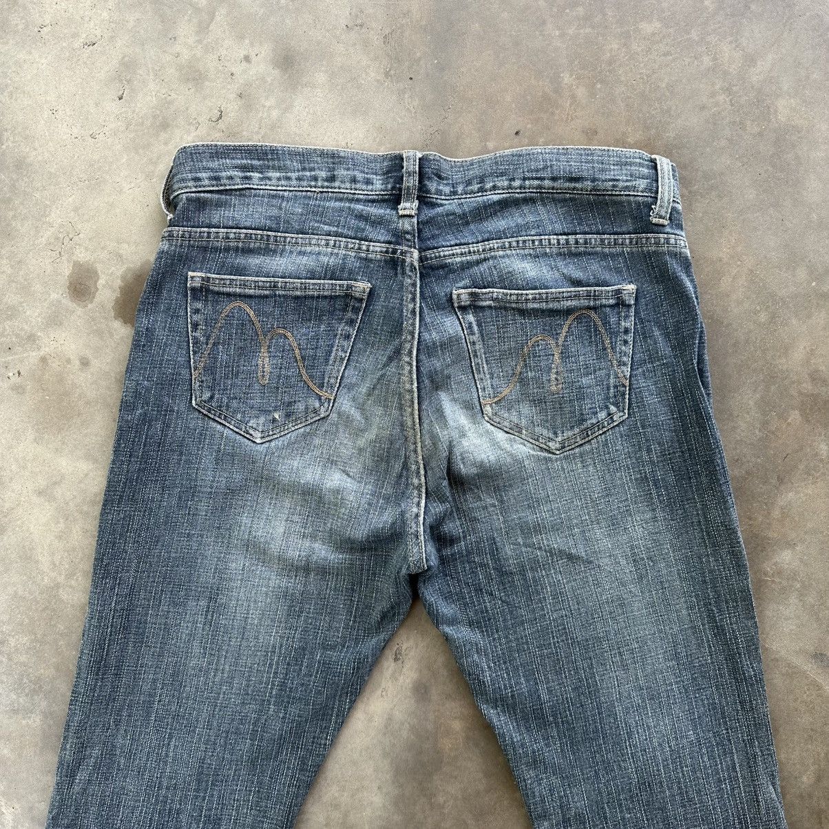 Japanese Brand Vintage Japanese FLARE Bootcut Faded Denim Jean Pant W32 Size US 32 / EU 48 - 10 Thumbnail
