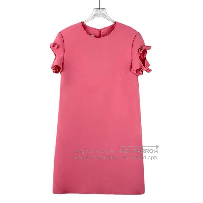 Valentino Valentino Pink bow cut-out round neck short sleeve dress Size S / US 4 / IT 40 - 1 Thumbnail