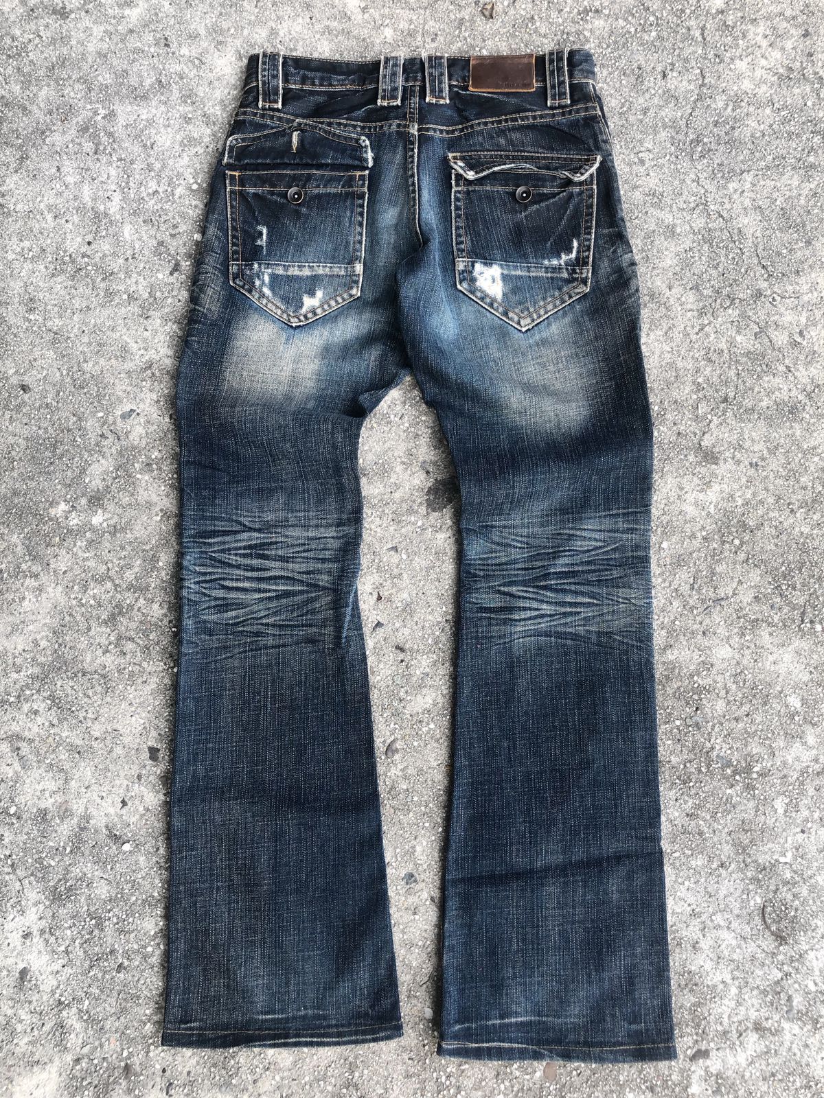 Tete Homme Tete Homme Distressed Flared Jeans Size US 31 - 2 Thumbnail