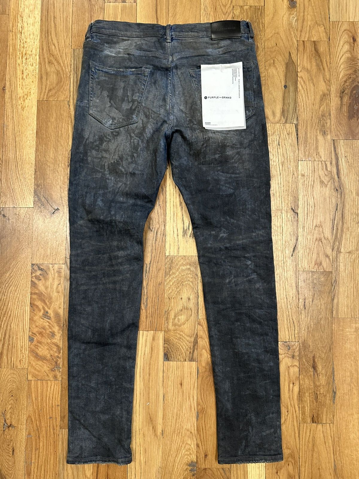 Purple Brand Purple Brand Knee Hole Stitched Blue Gray Jeans Size 33 Size US 33 - 2 Thumbnail