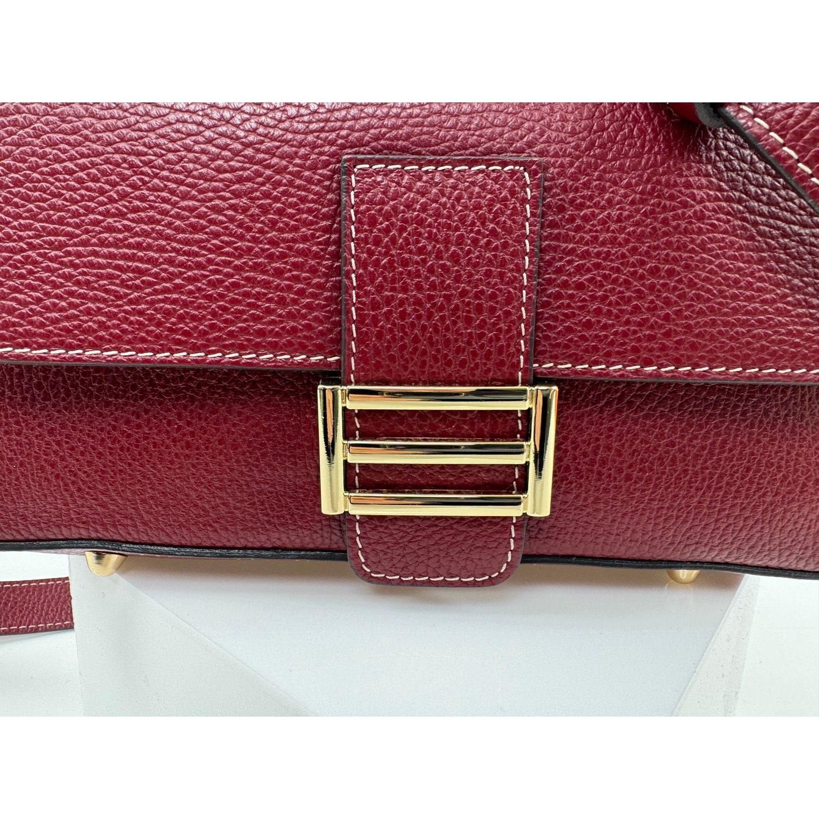 Other Divina Firenze Cranberry Leather Baguette Flap Crossbody Bag Size ONE SIZE - 4 Thumbnail
