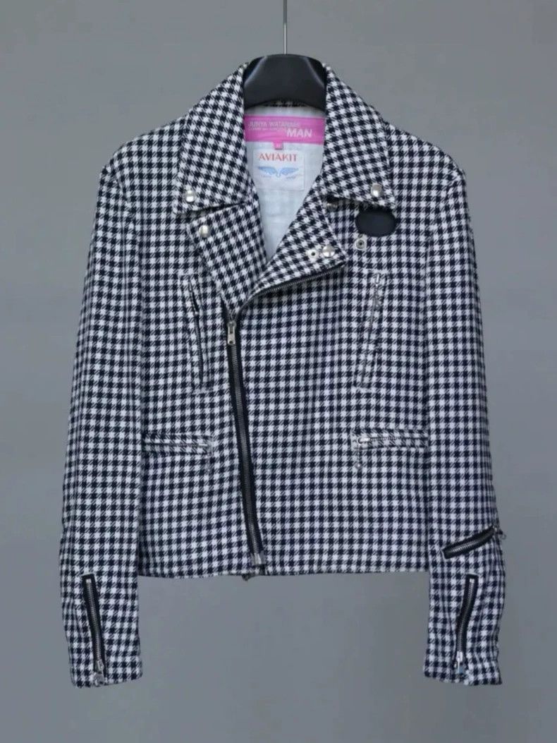 Junya Watanabe Houndstooth Moto Jacket