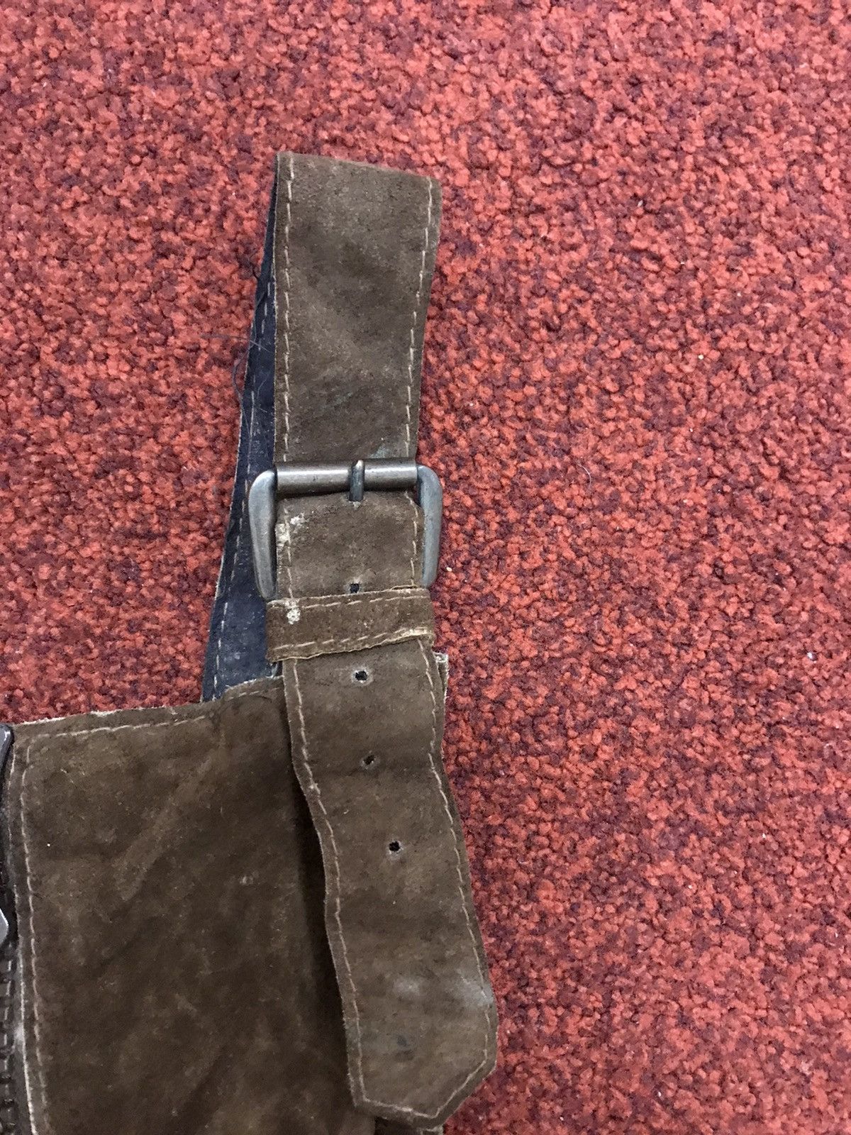 Leather × Vintage AICAD Suede Leather Workwear Jumpsuit Size 23" - 4 Thumbnail