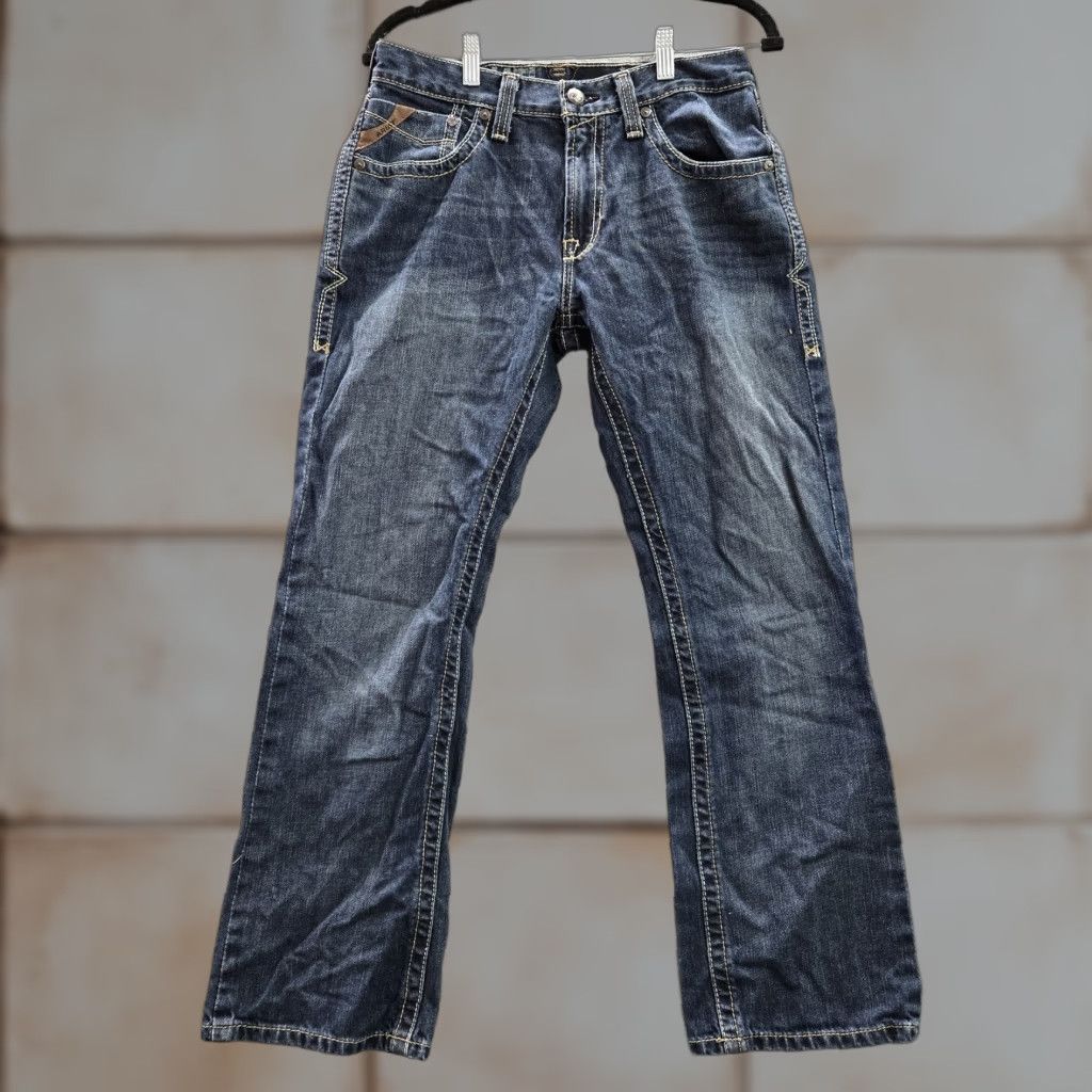 Ariat Men Jeans 30X30 Blue Denim Slim Straight 5-Pocket