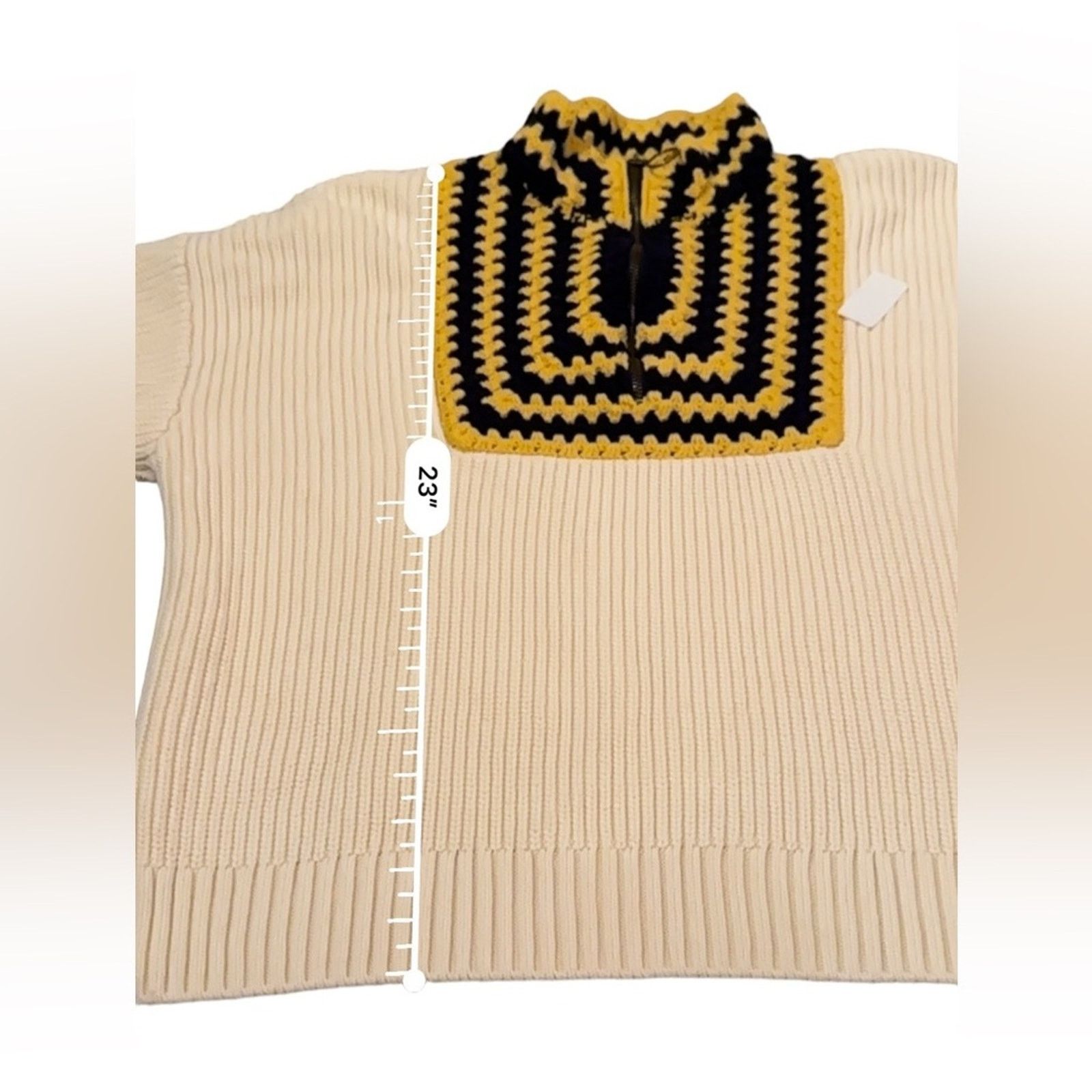 RHODE RTR Rhode Finn Granny Square Knit Long Sleeve Zip Sweater Size S / US 4 / IT 40 - 13 Thumbnail