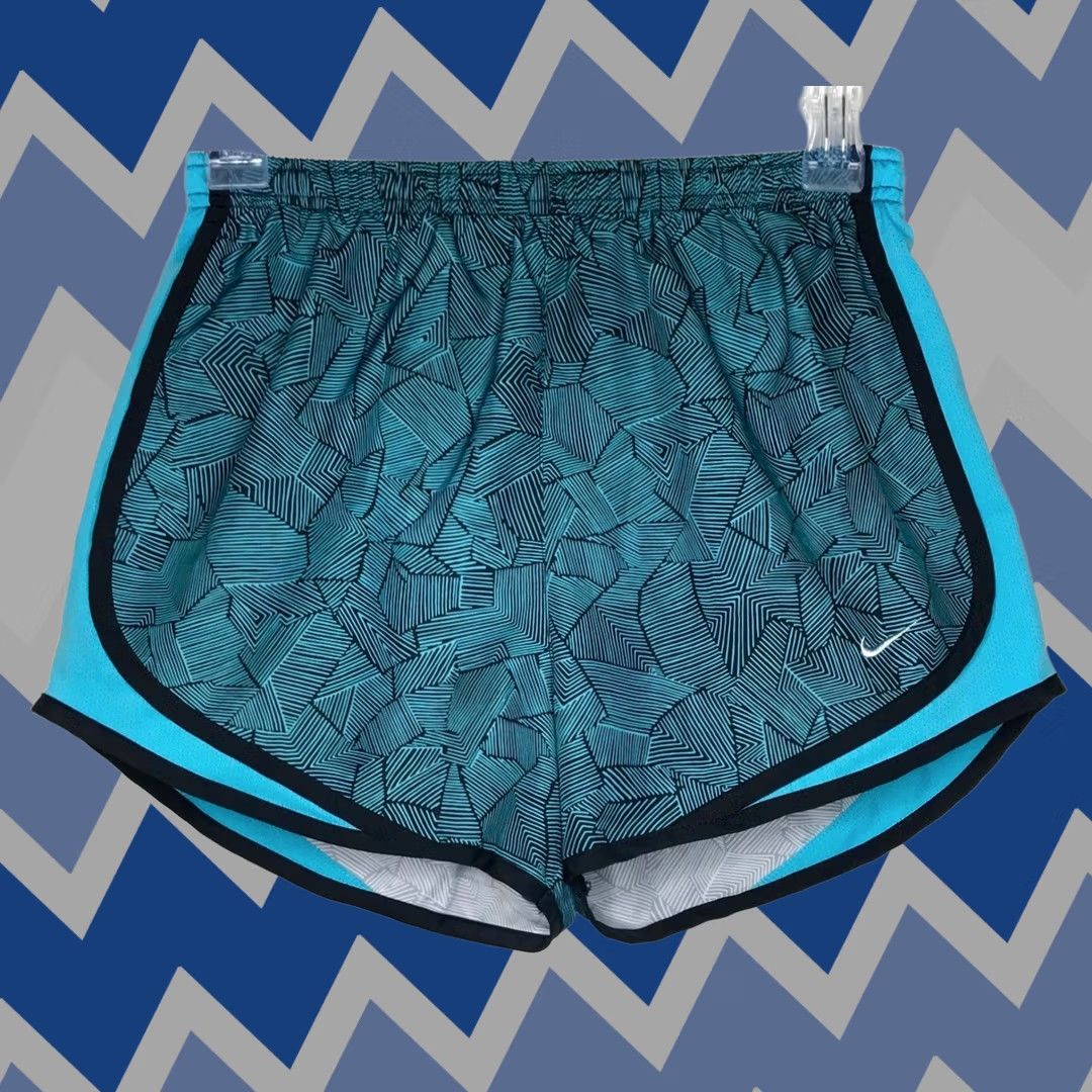 Nike Nike Dri-Fit Tempo Running Shorts Women's S Blue Black Geometric Print Lined Size 28" / US 6 / IT 42 - 1 Thumbnail