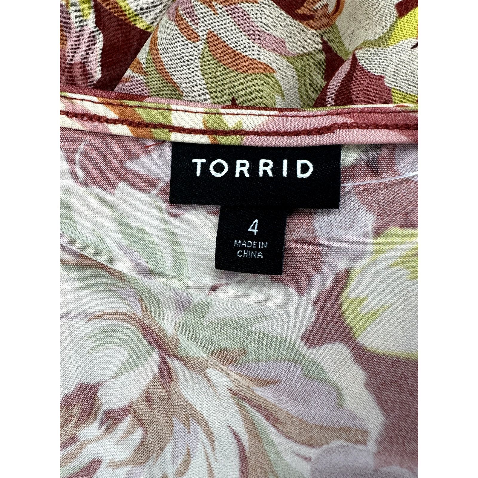 Other NWT Torrid Floral V-Neck Chiffon Mini Dress Orange 4X Size 4XL / US 24-26 - 6 Thumbnail