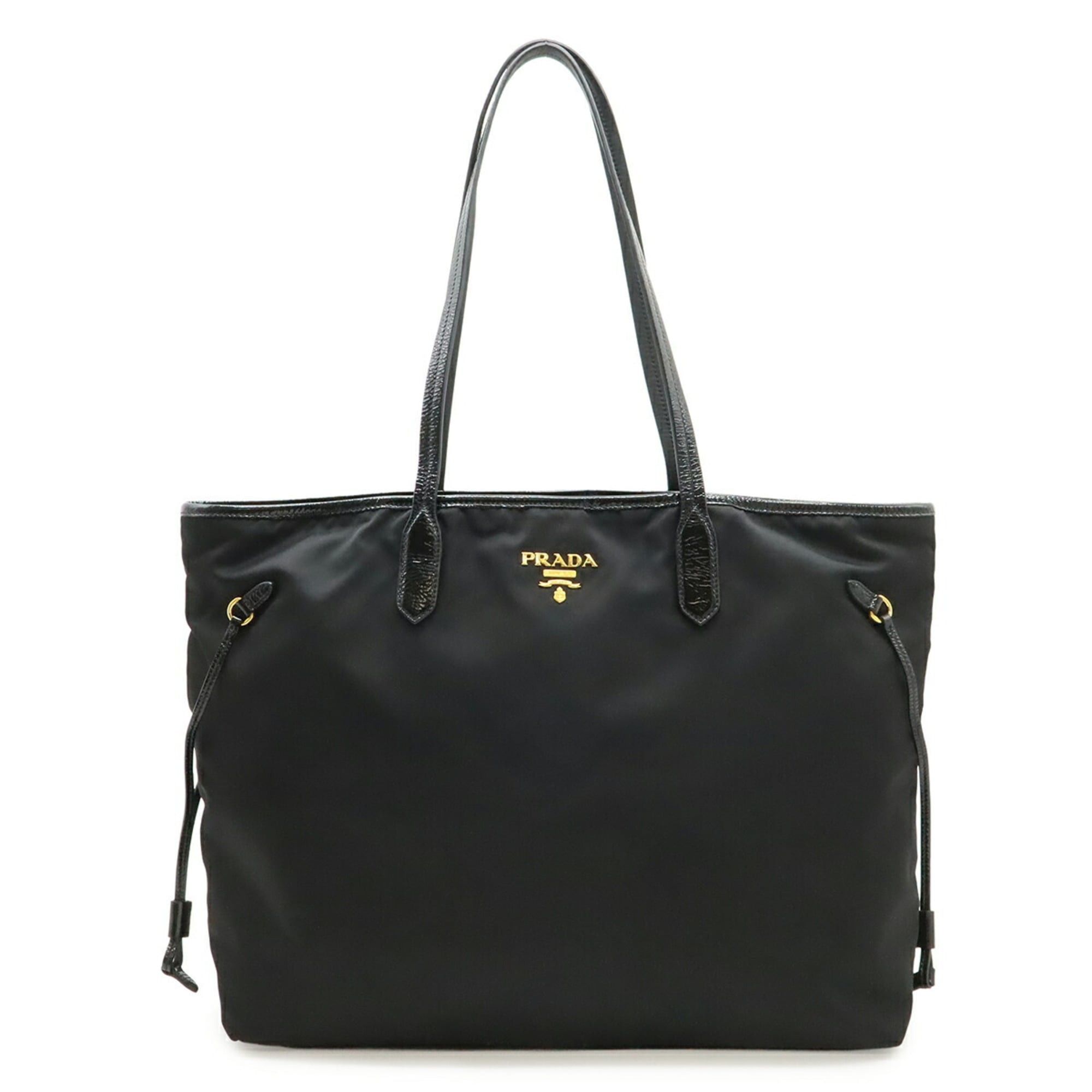 Prada Prada Tote Bag Large Shoulder Nylon Enamel Patent Leather 