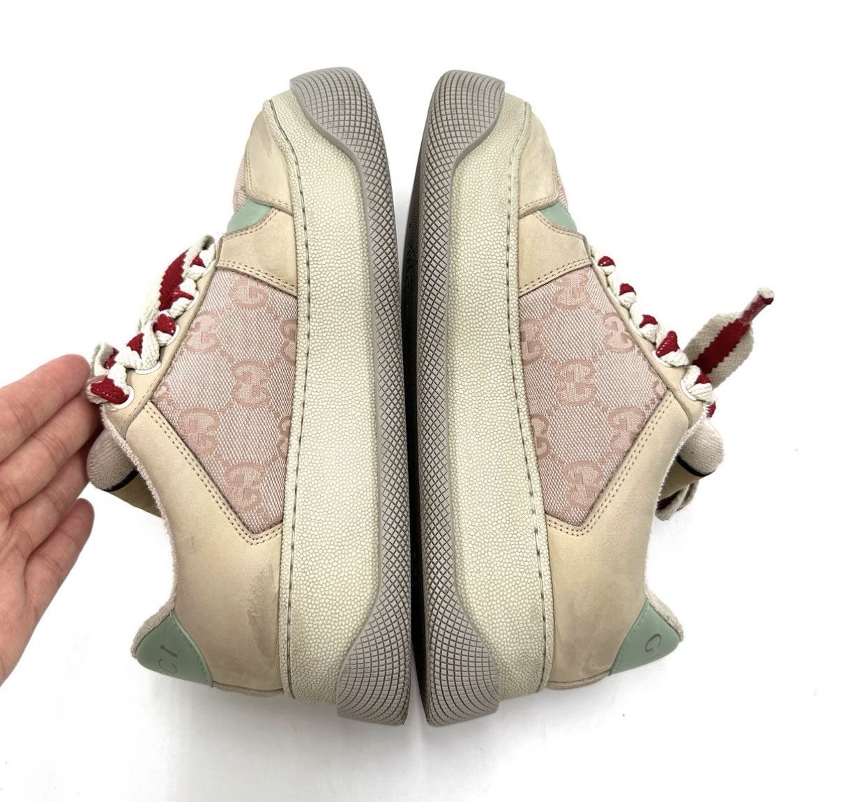 Gucci Gucci Beige Pink Platform Chunky Dirty Sneakers K12 Size US 4.5 / IT 34.5 - 7 Thumbnail