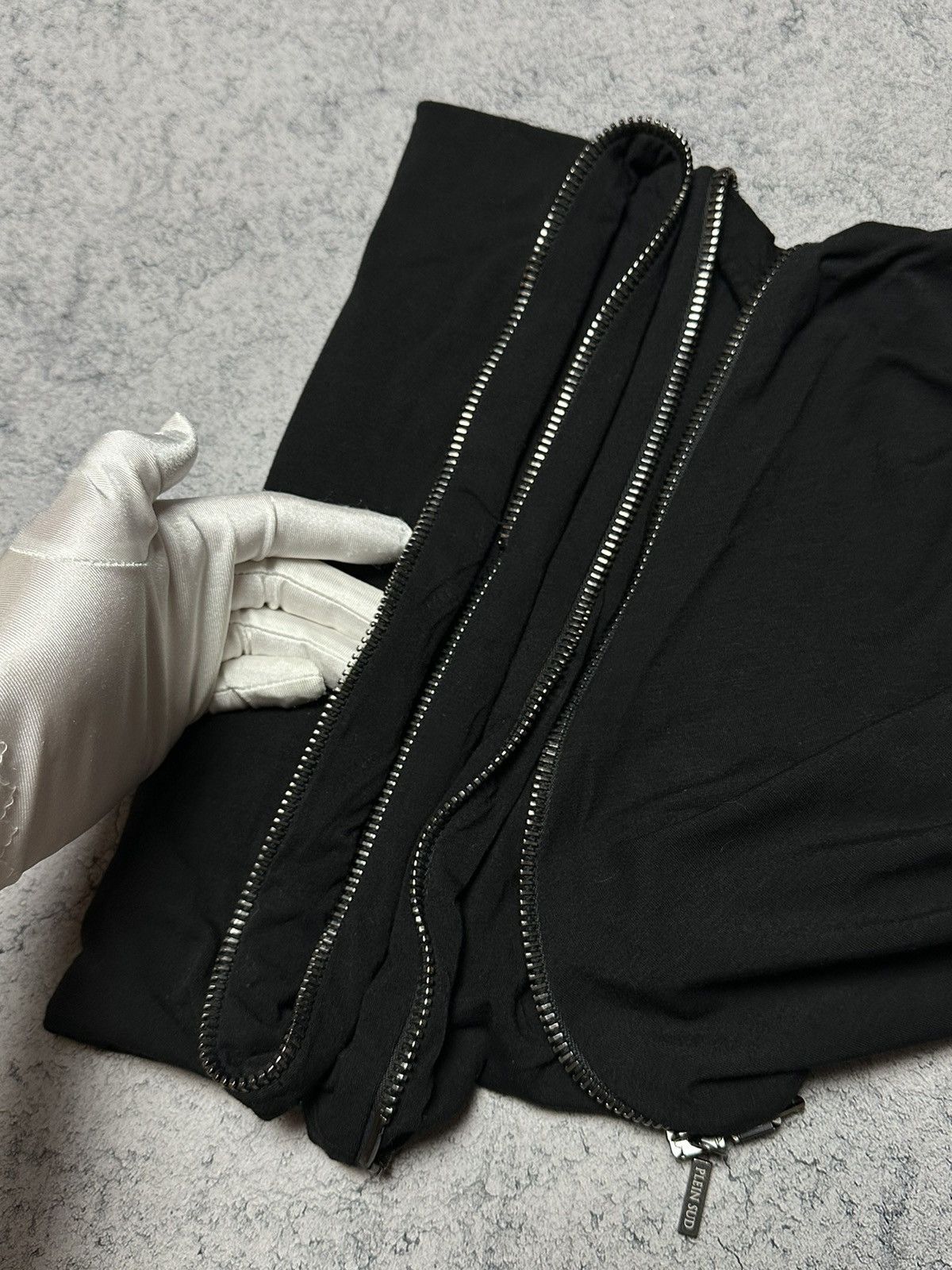 plein sud Plein Sud Jeans Asymmetric Turtleneck Zip Details Top Hoodie Size L / US 10 / IT 46 - 8 Thumbnail