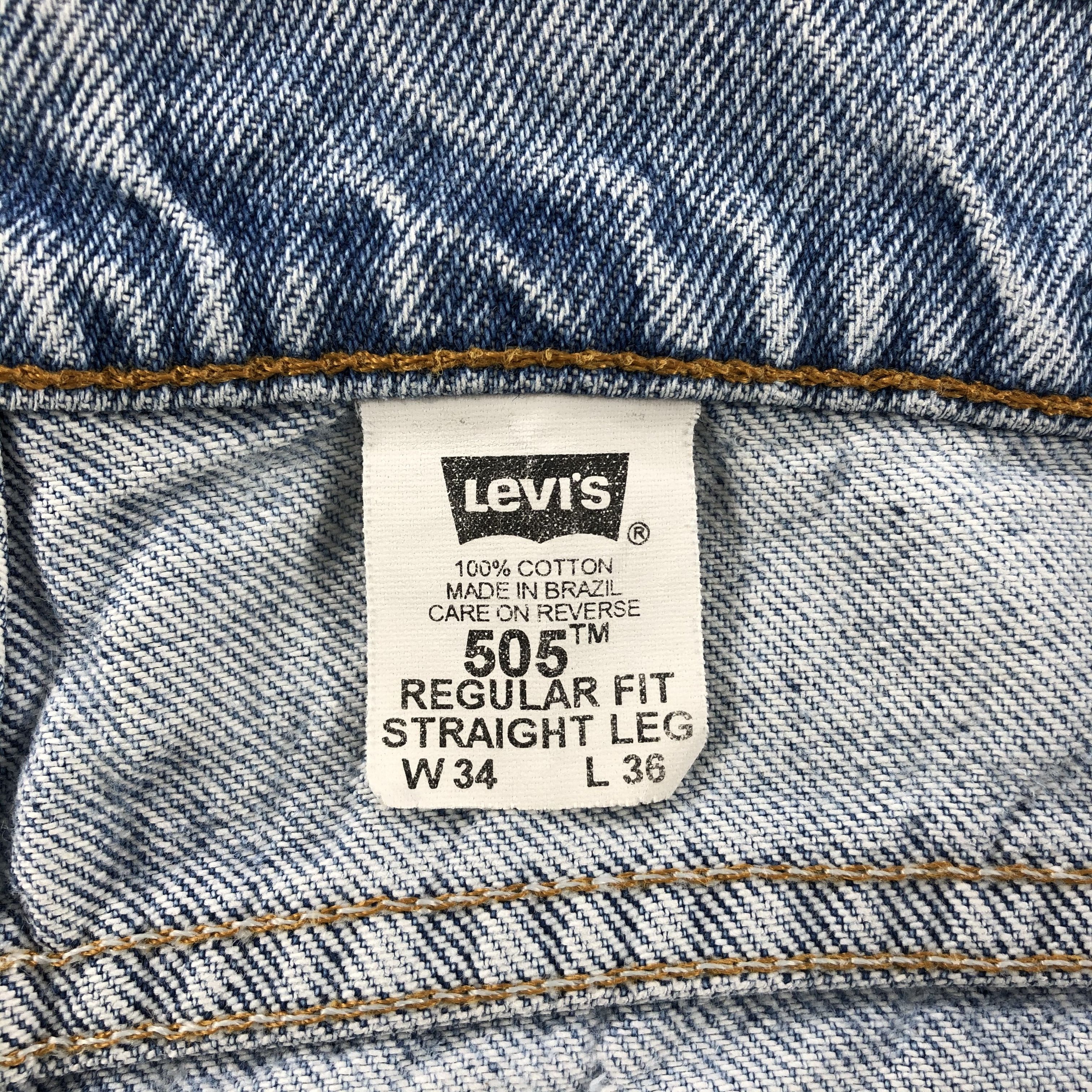 Levi's Vintage 90s Levis 505 Jeans Faded Blue Denim KJ619 Size US 34 / EU 50 - 10 Thumbnail